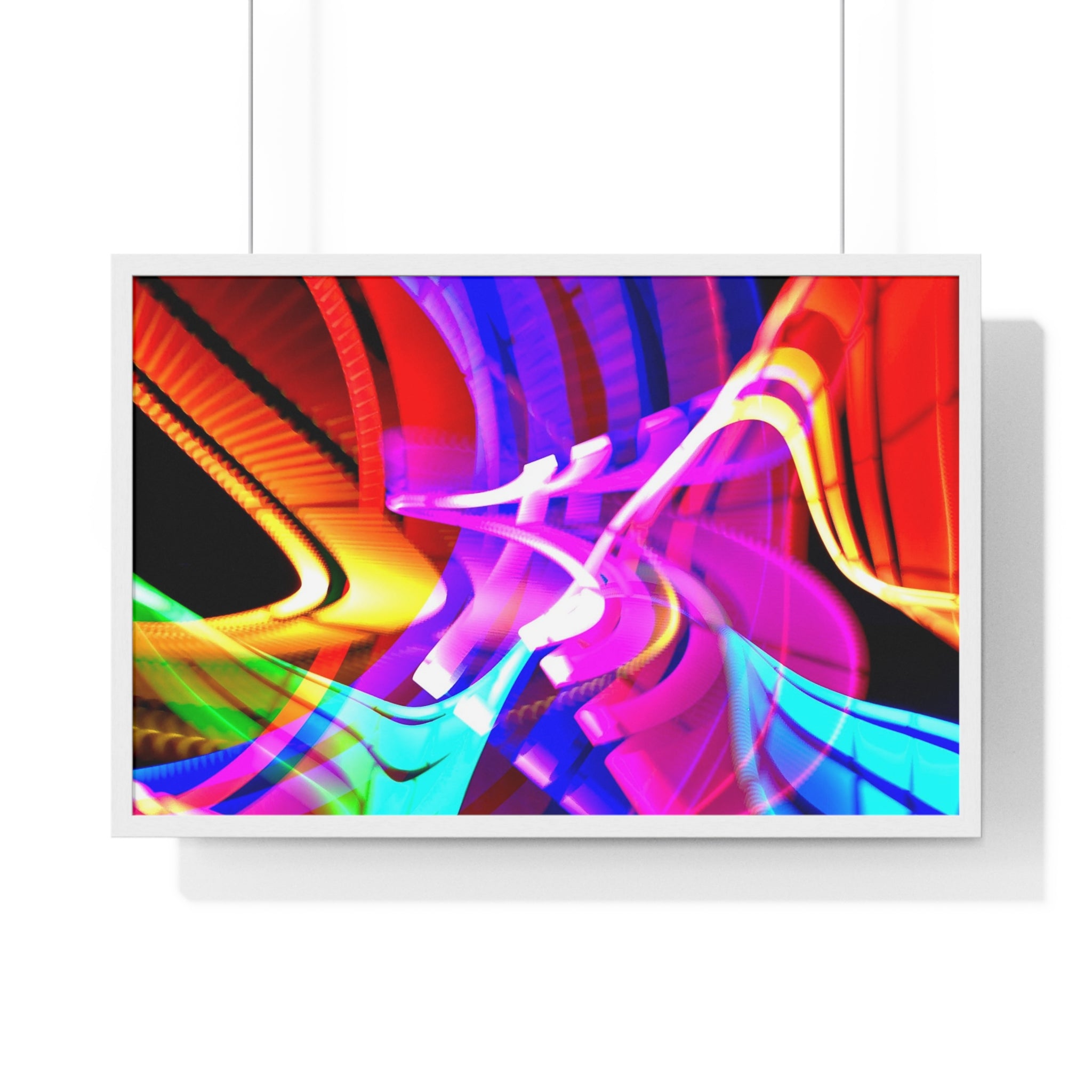 Original Light Painting Photograph Framed Colorful Wall Art