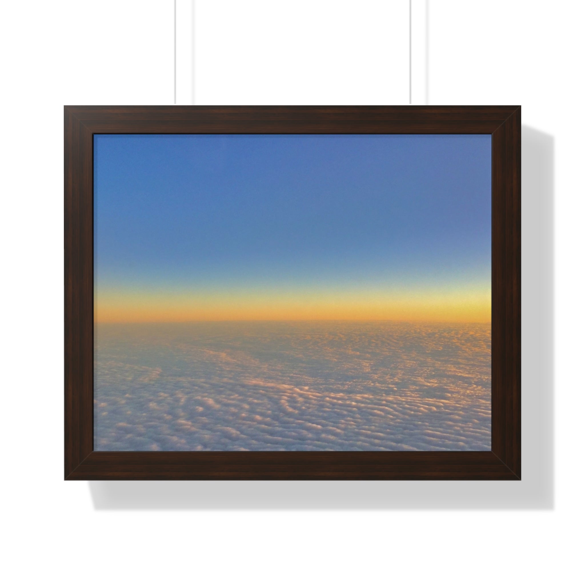 Sunset Over Clouds Framed Horizontal Poster