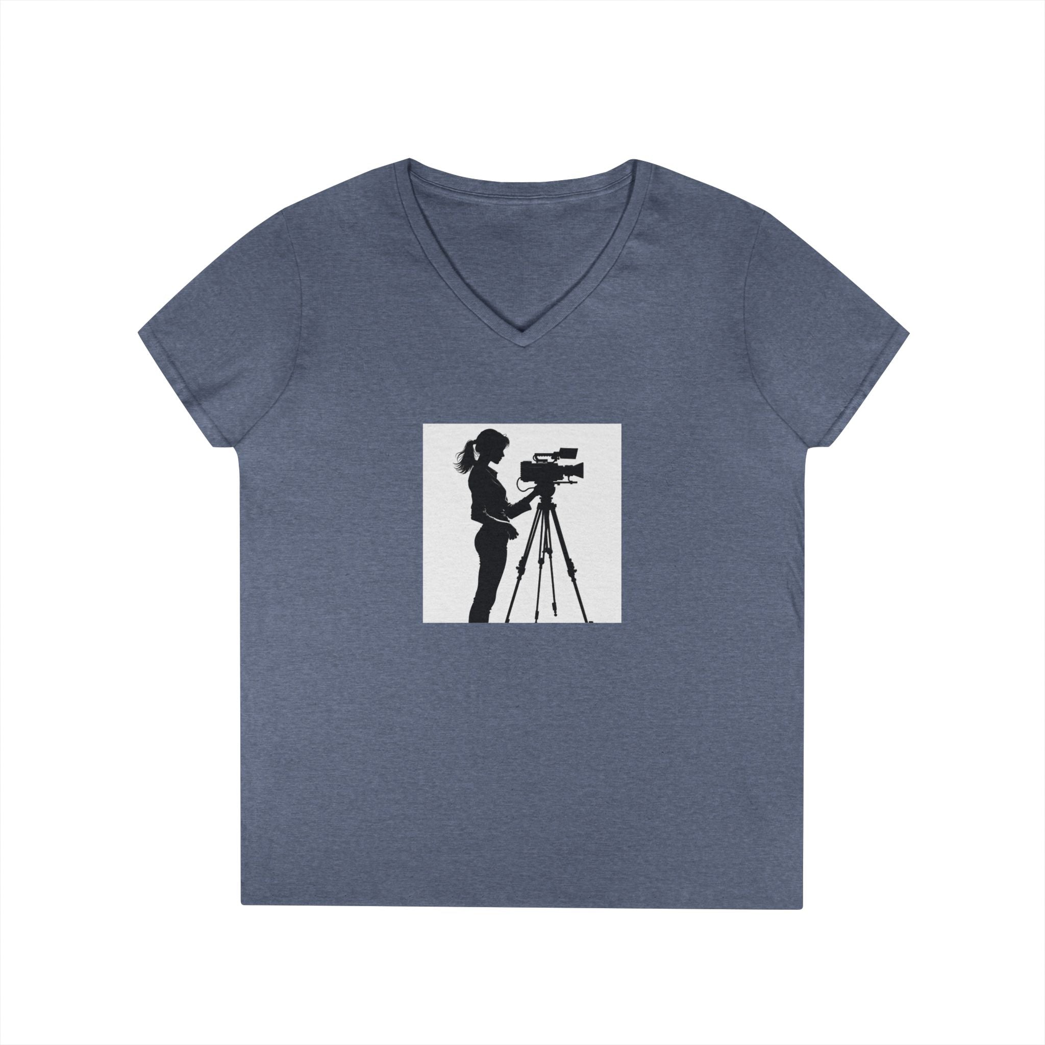 "Behind Every Great Story is Great Video "Camerawoman V-Neck Tee