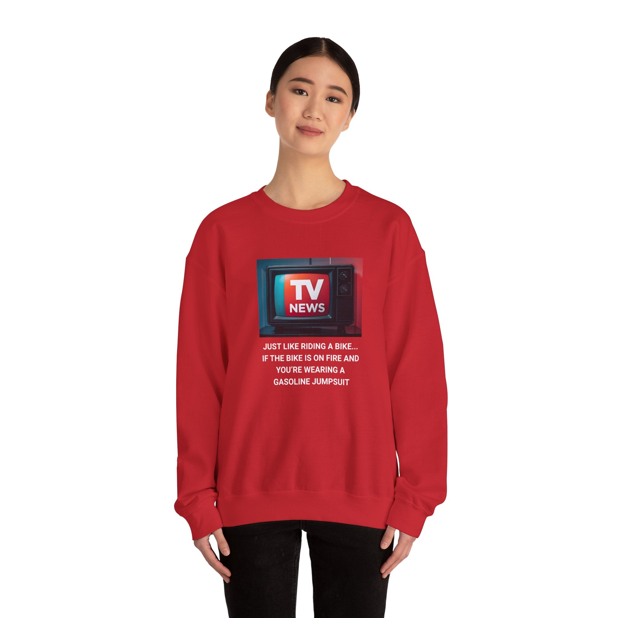 TV News Inspired Unisex Crewneck Sweatshirt - Funny Statement Apparel