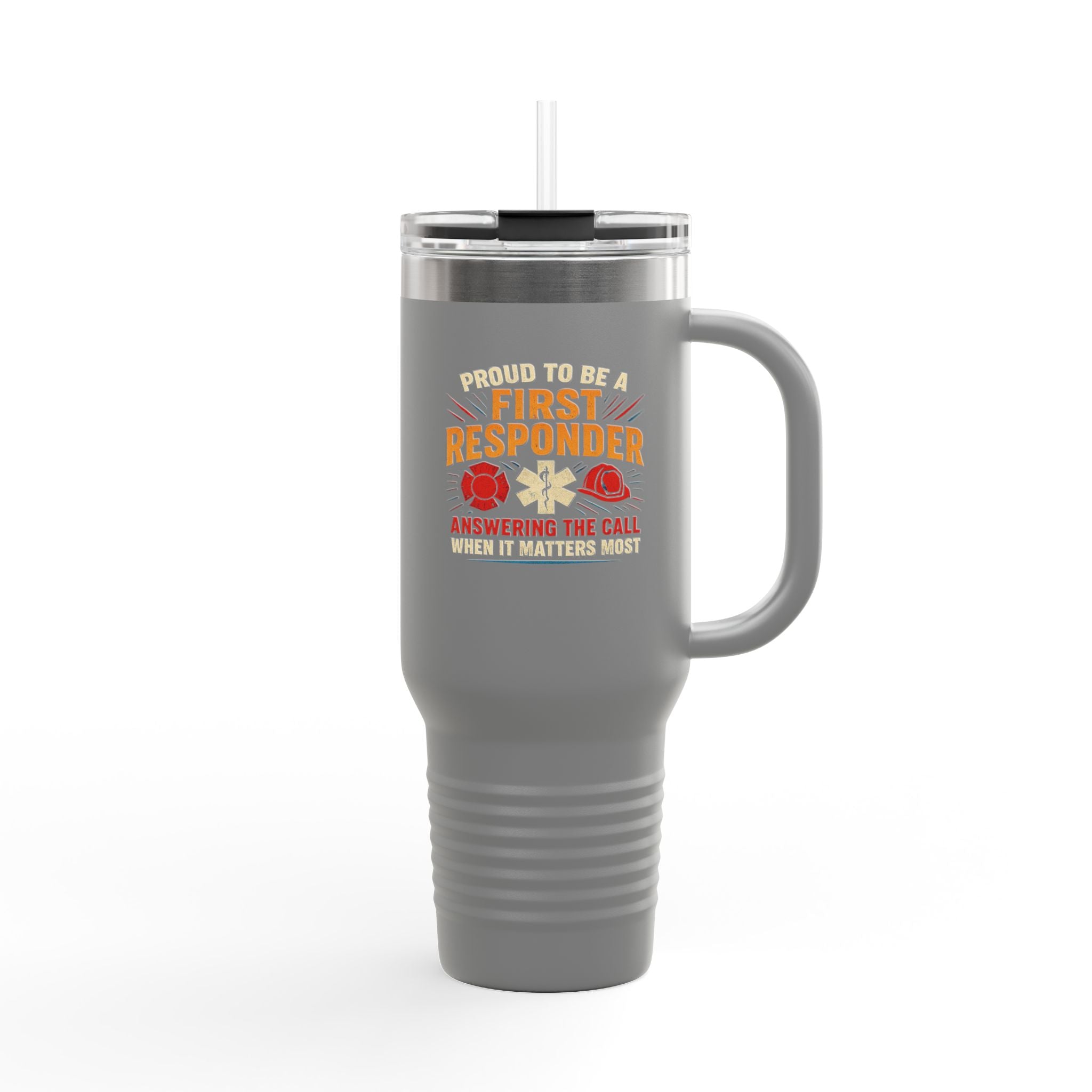 40oz Insulated Travel Mug - First Responder Appreciation Design (Answering the Call)
