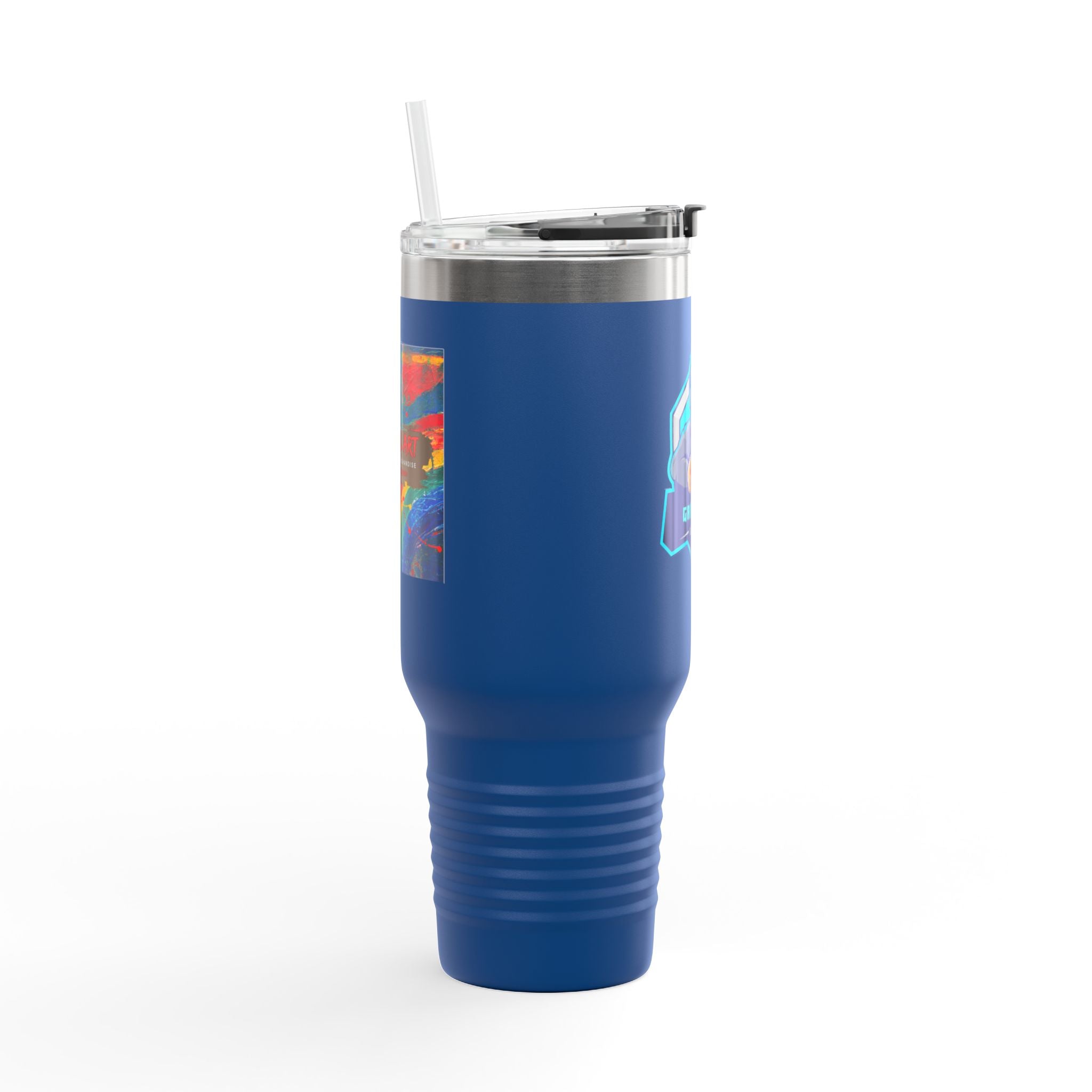 40oz Insulated Travel Mug — Gamer "Game On" Graphic, Thermal Tumbler for Gamers & Streamers