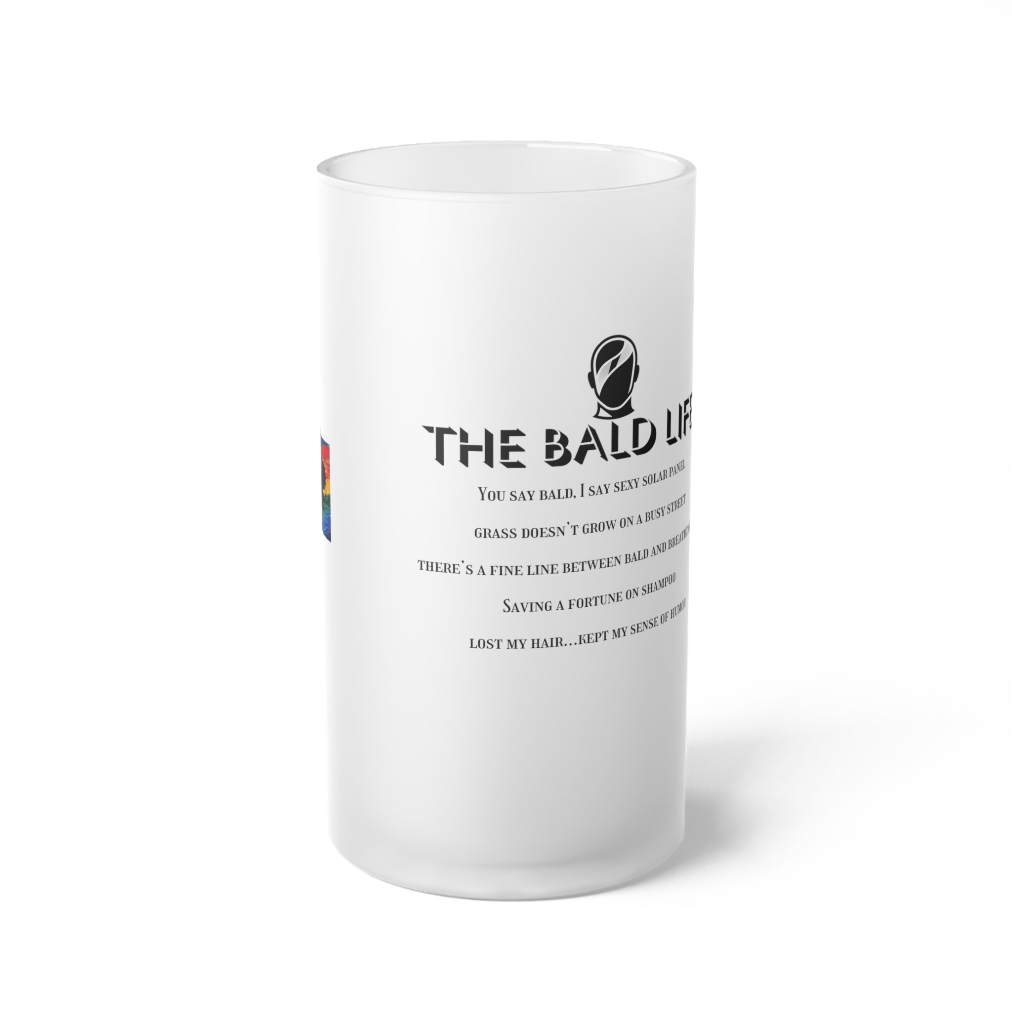 'The Bald Life' Funny Frosted Glass Beer Mug