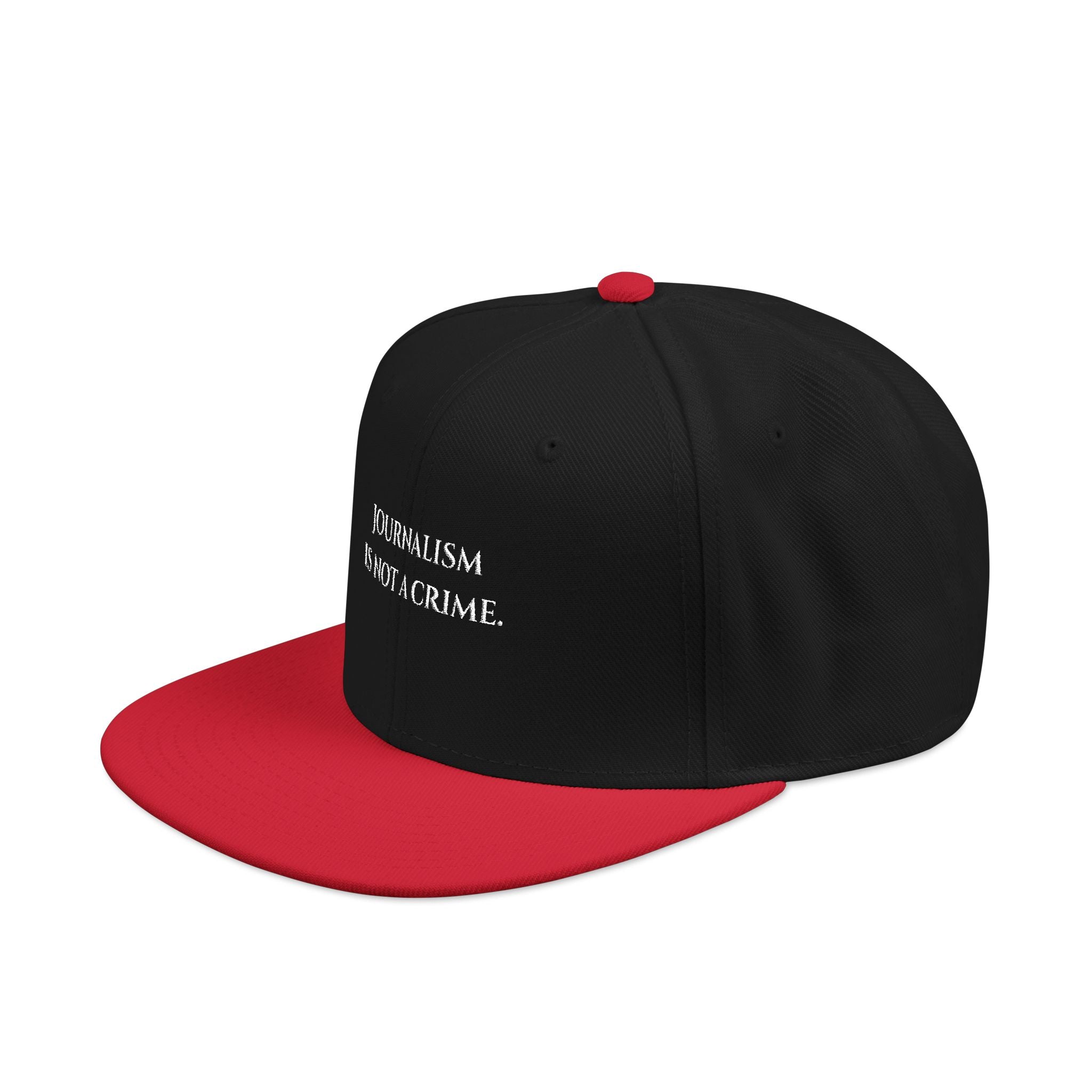 "Journalism is not a Crime" Embroidered Snapback Hat —