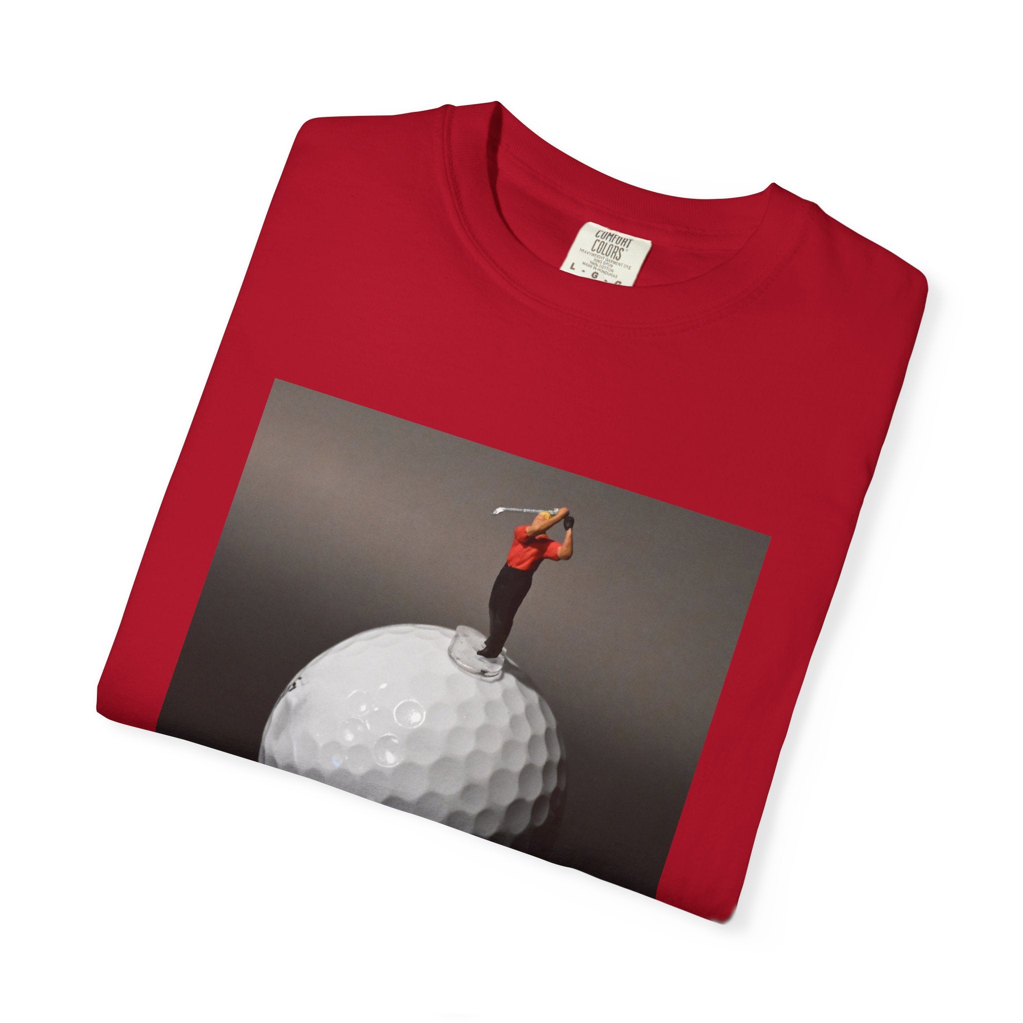 Golf Miniature Player Art T-Shirt — Surreal Golf Graphic Tee