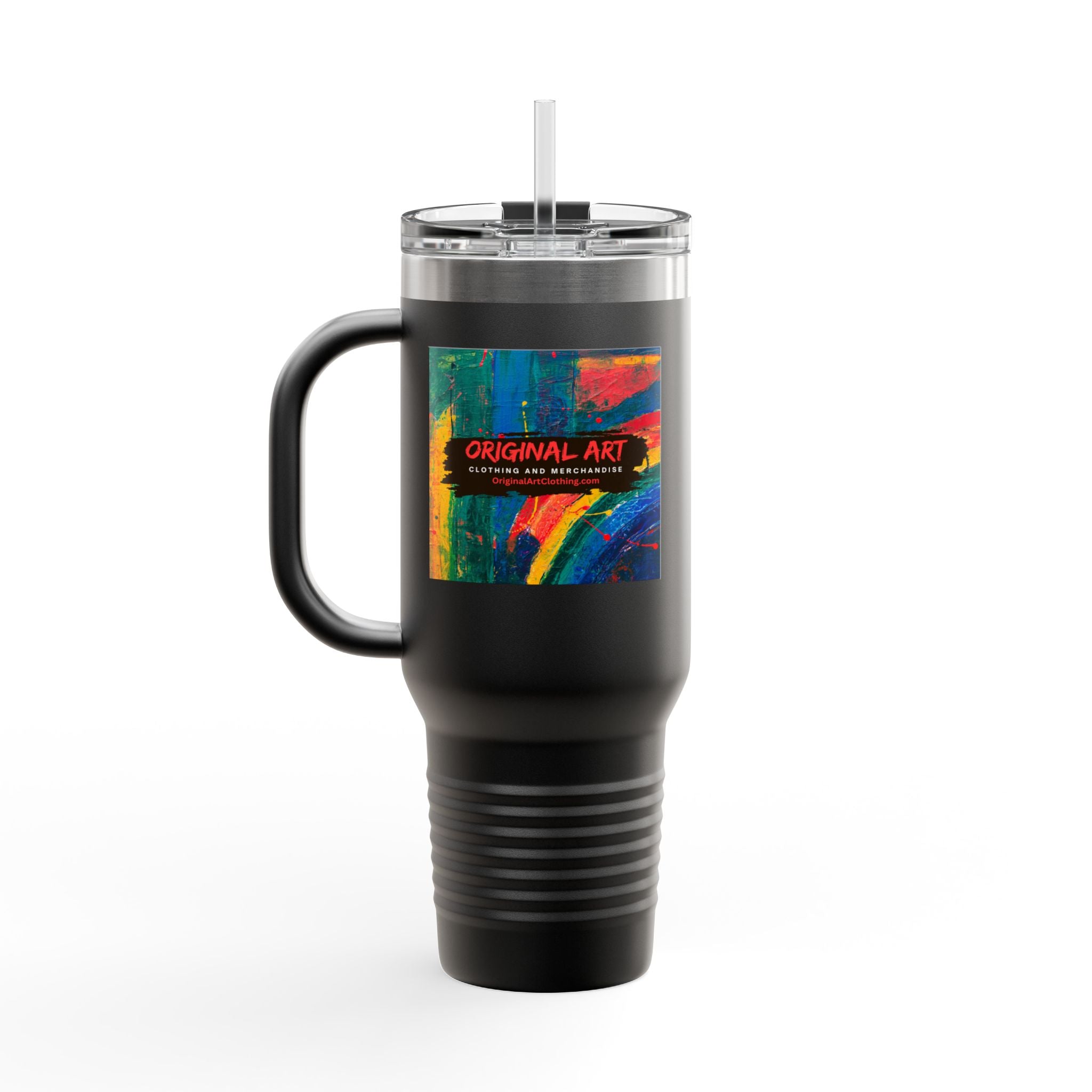 40oz Insulated Travel Mug — Gamer "Game On" Graphic, Thermal Tumbler for Gamers & Streamers