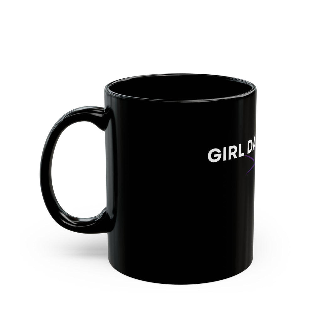 Girl Dad Black Coffee Mug — Heart & Paw Design, Fathers Day Gift (11oz/15oz)
