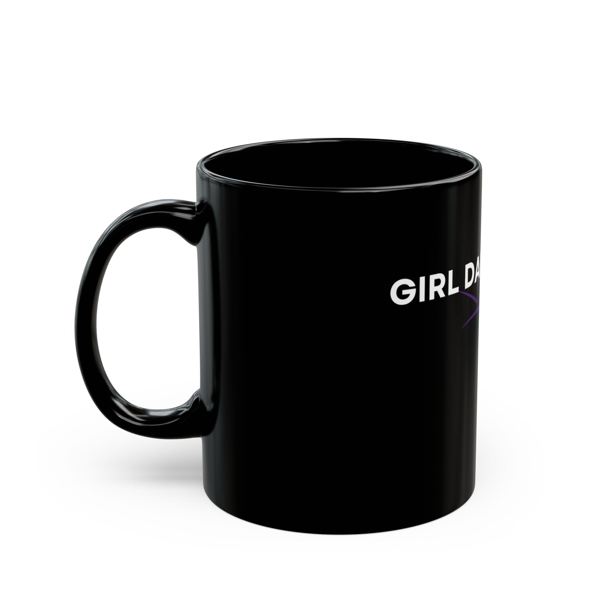 Girl Dad Black Coffee Mug — Heart & Paw Design, Fathers Day Gift (11oz/15oz)