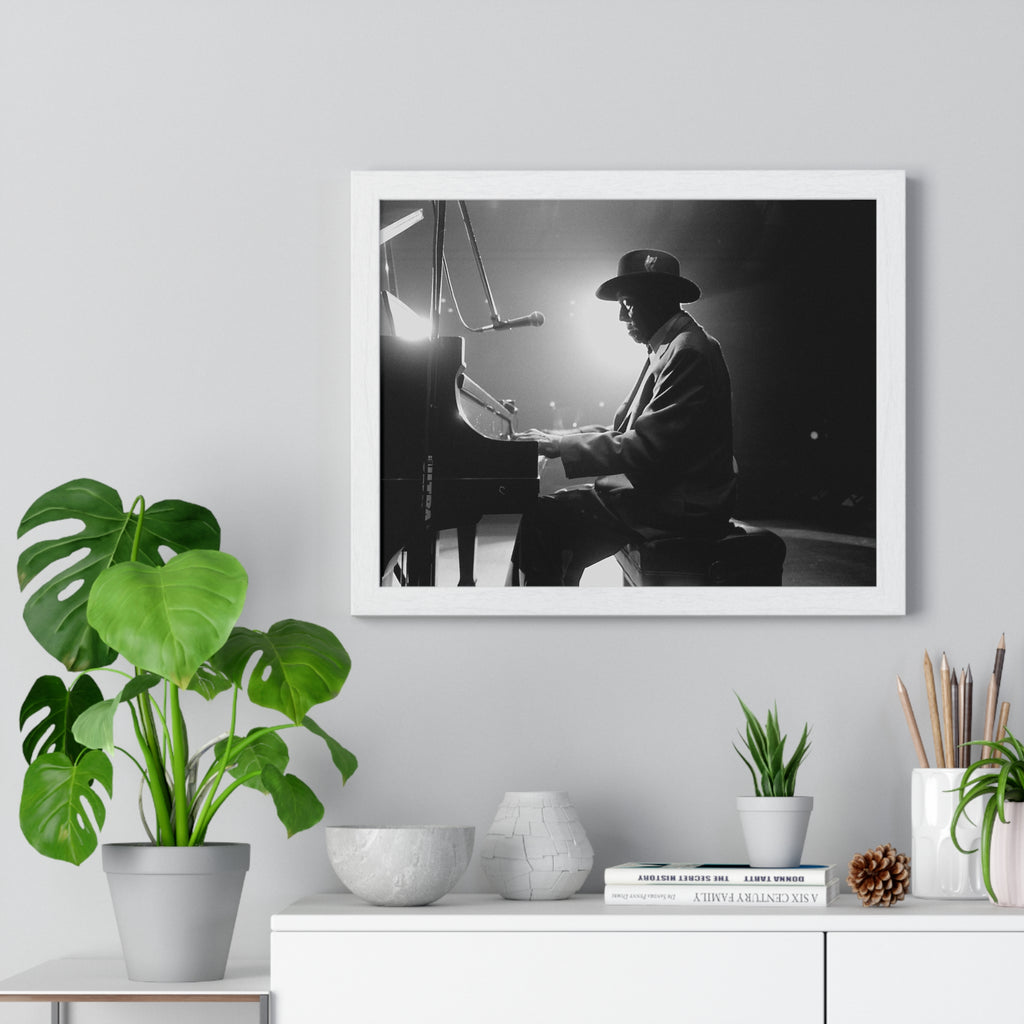 Hall of Fame piano great Johnnie Johnson — Black & White Vintage Music Wall Art