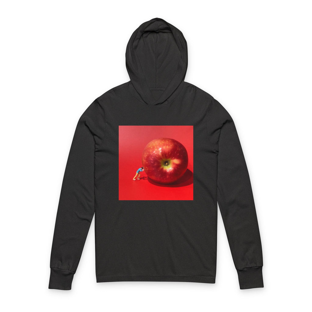Artistic Apple Hooded Tee — Original Art Graphic Long-Sleeve Hoodie Shirt