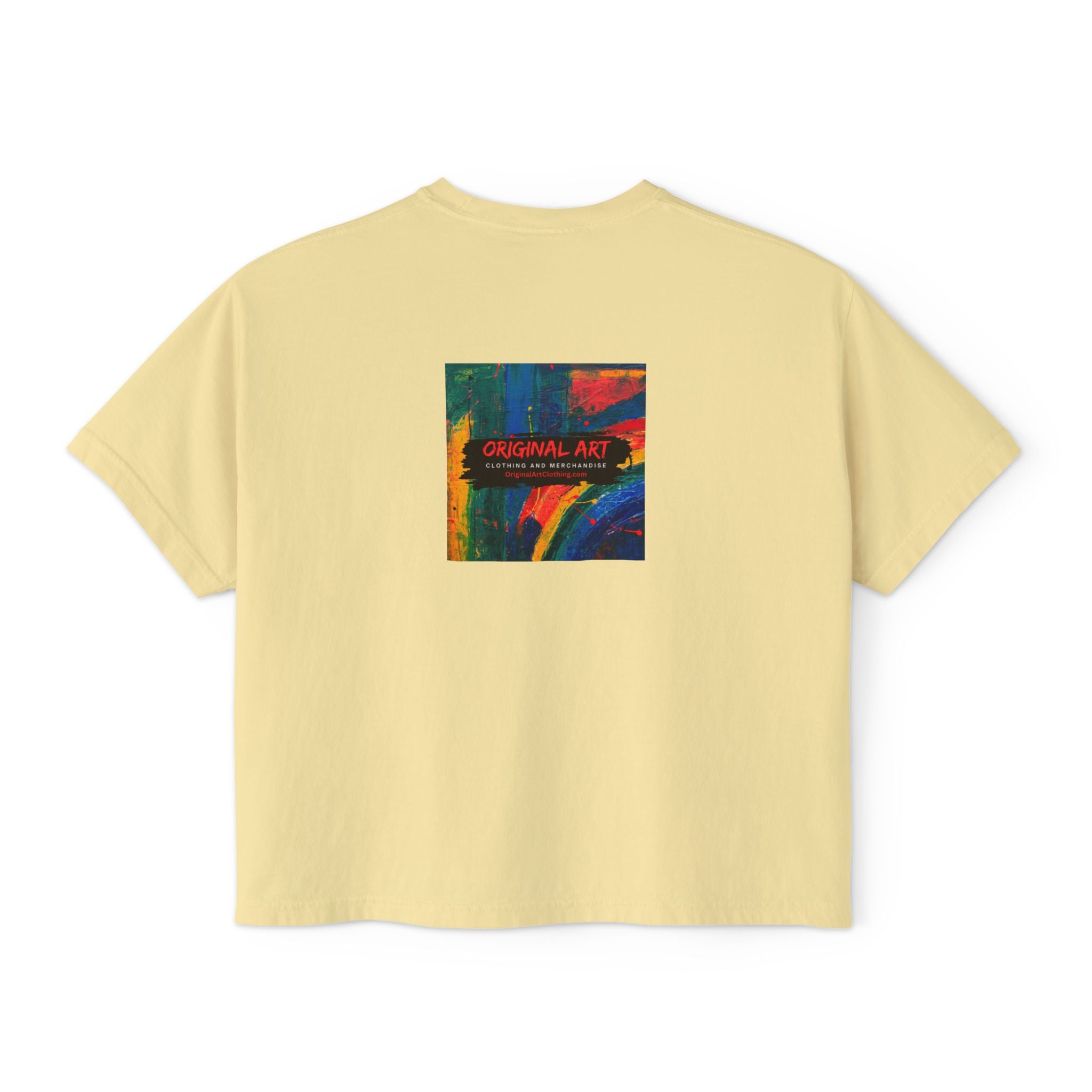 "TV News Producers Spiral INTO Control"... Women's Boxy Tee, Trendy Graphic Shirt, Casual Wear, Gift for TV Lovers, Summer Top, Artsy Tee