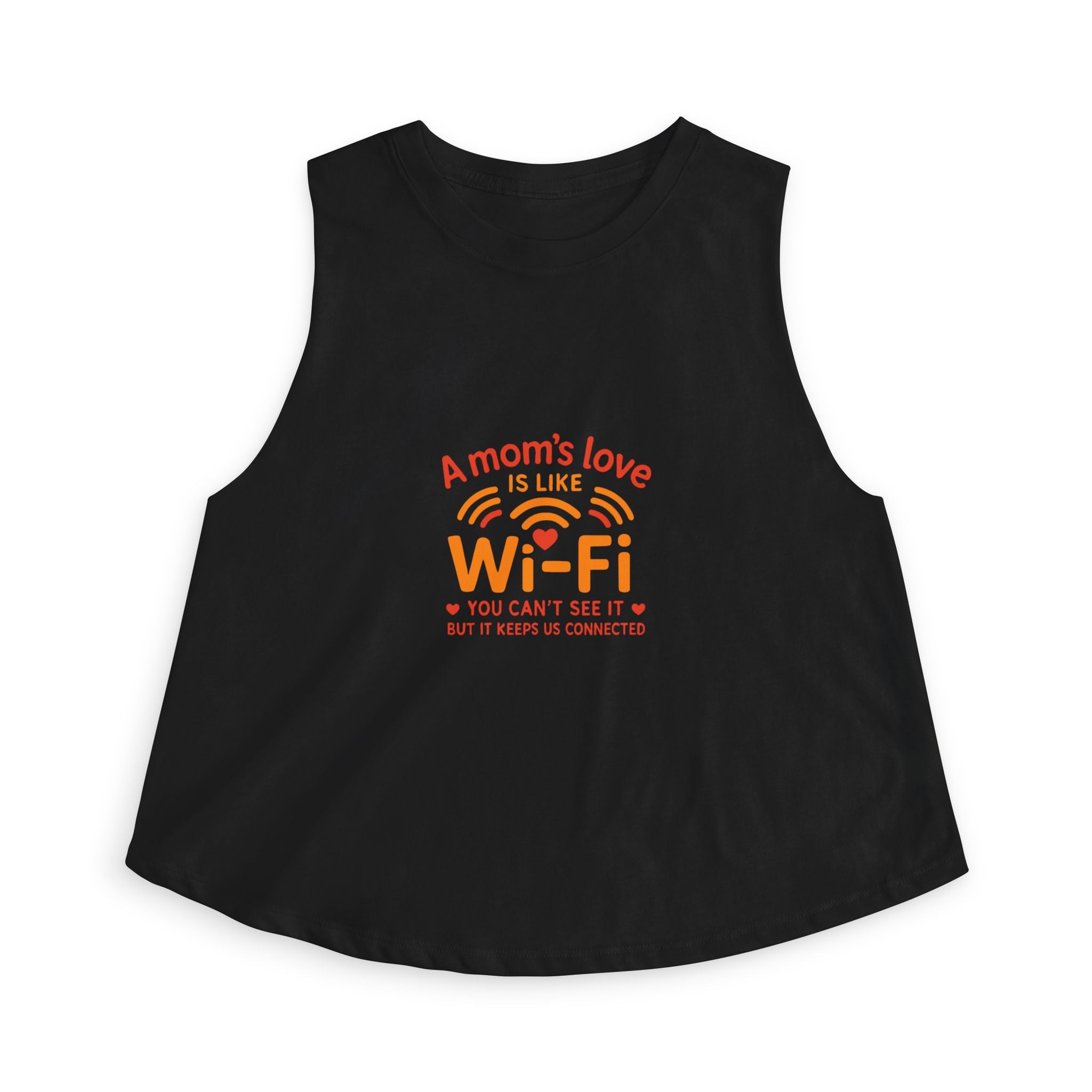 — "A Mom's Love Is Like Wi‑Fi" Mothers Day Graphic Tank Crop Top