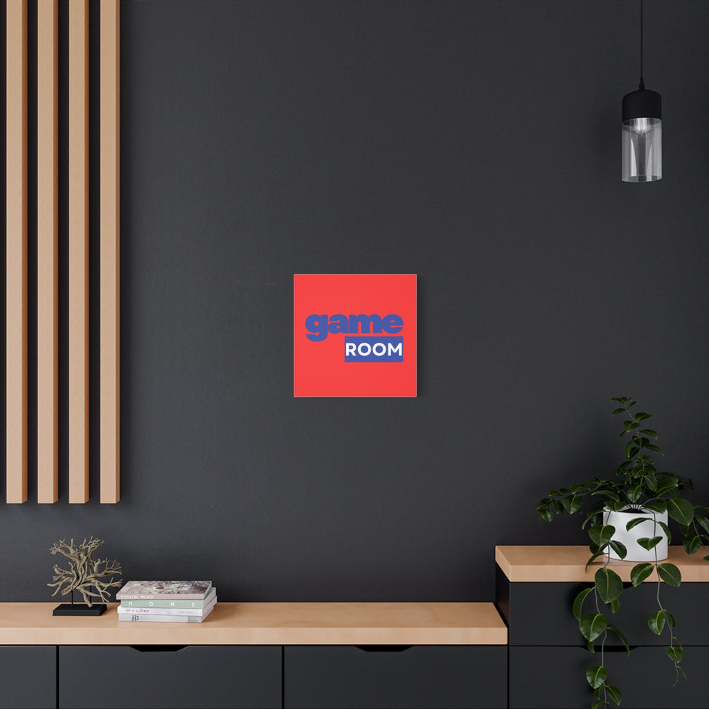 Game Room Canvas Wall Art — Retro Bold Typography