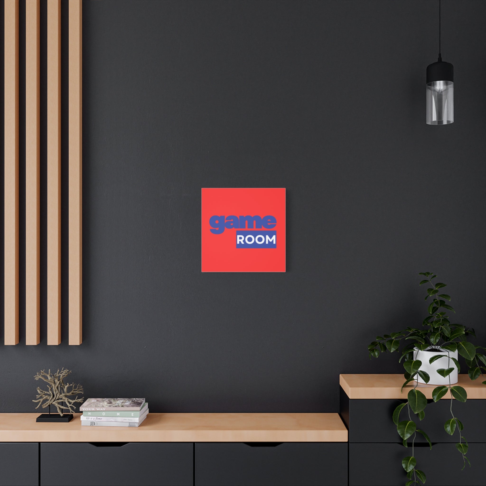 Game Room Canvas Wall Art — Retro Bold Typography