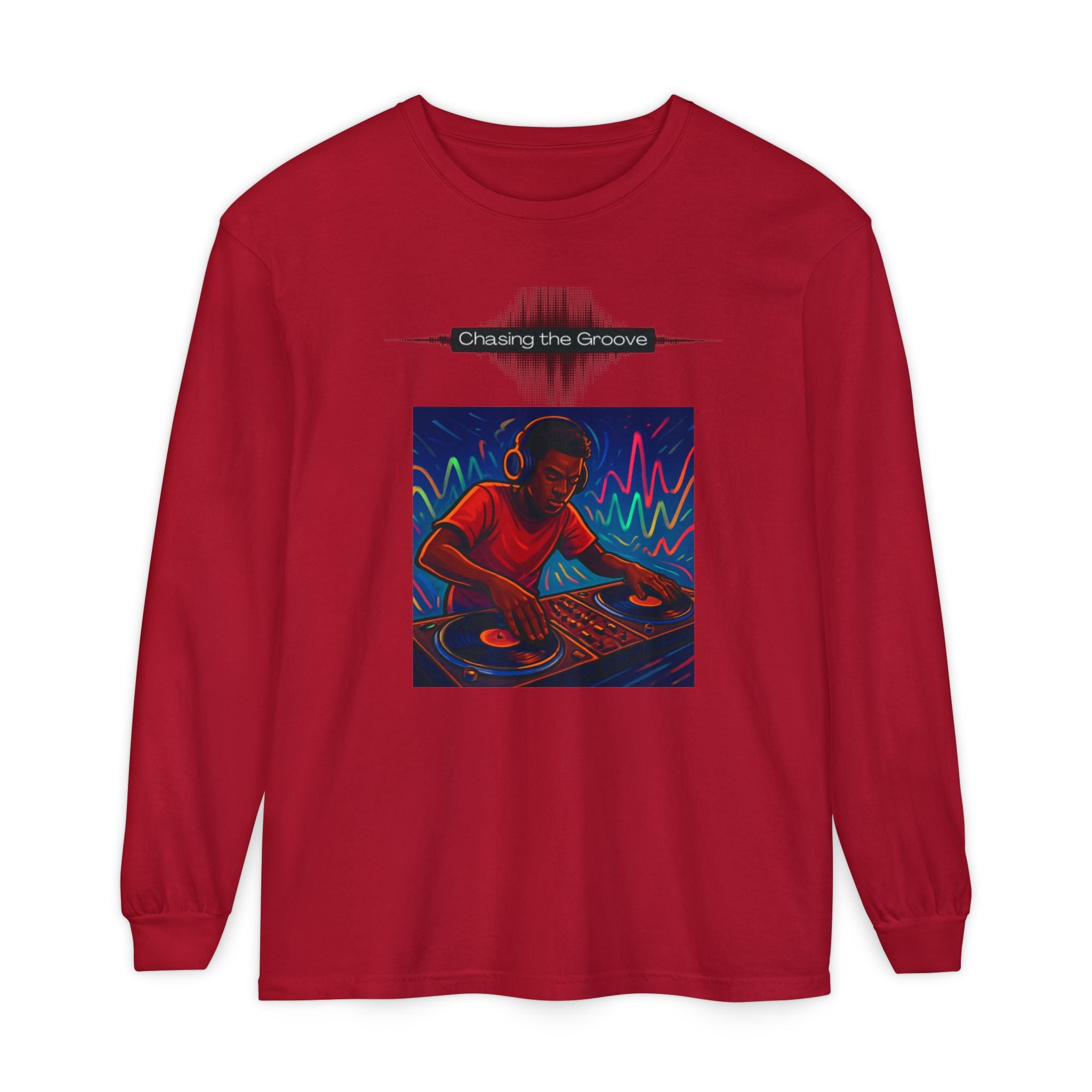 "Chasing the Groove" Long Sleve T-Shirt  Minimal Front + Original Art Back