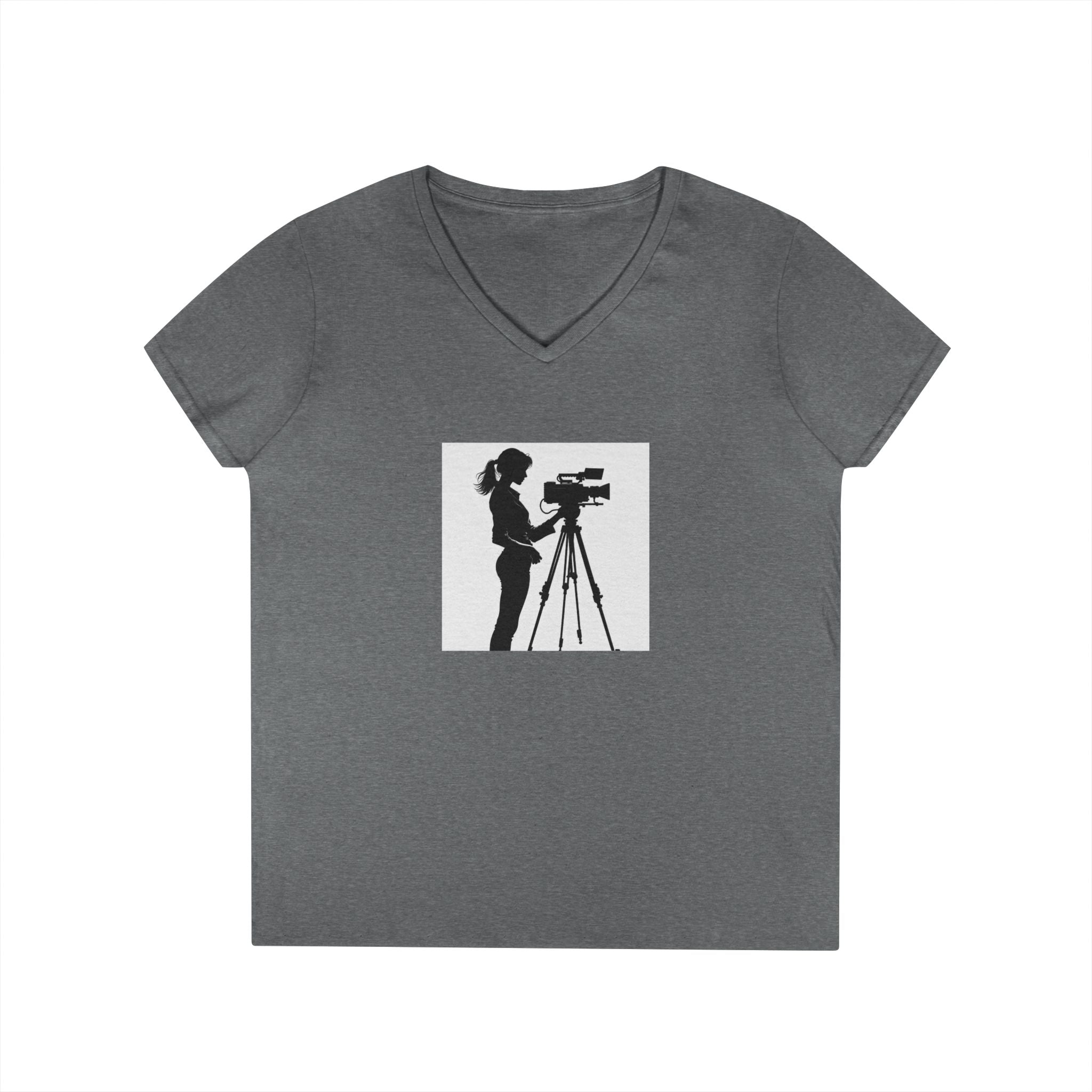 "Behind Every Great Story is Great Video "Camerawoman V-Neck Tee