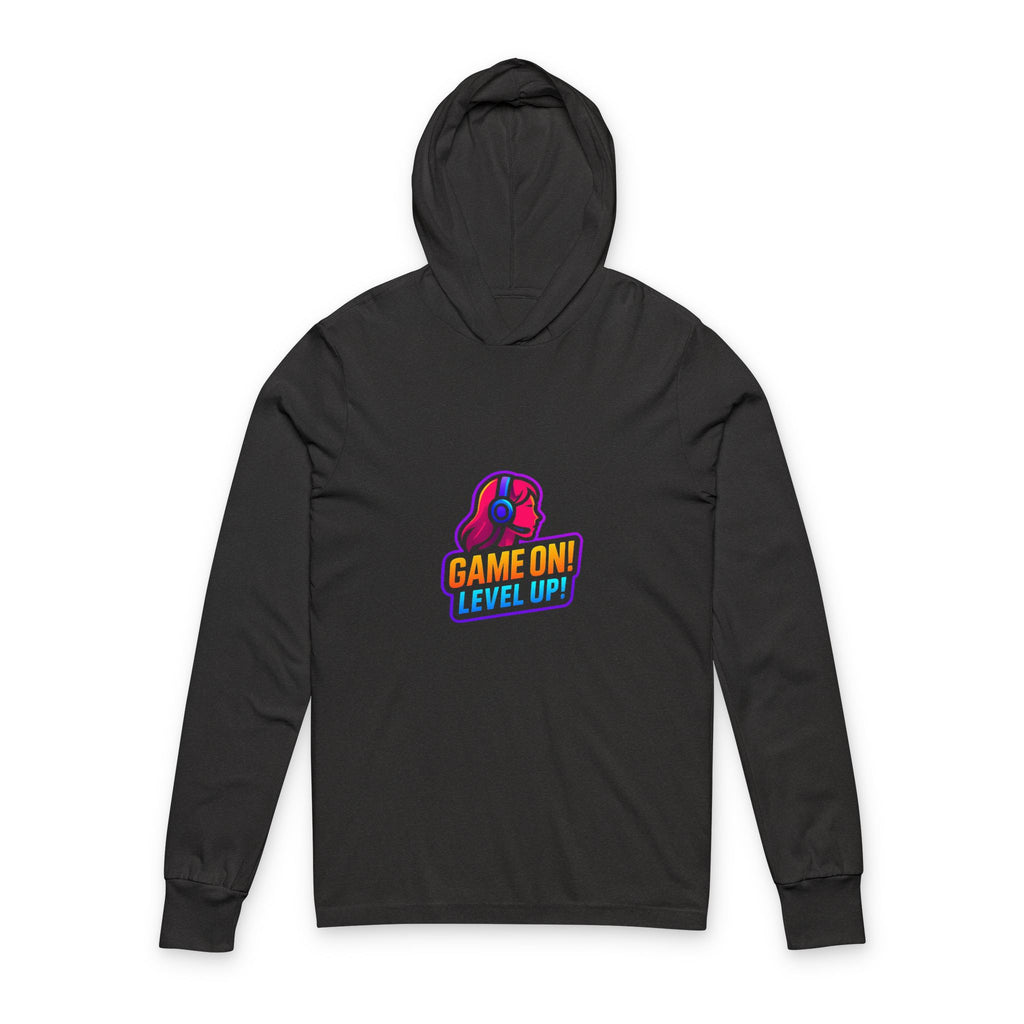 "Game On! Level Up!" Long-Sleeve Hooded Tee