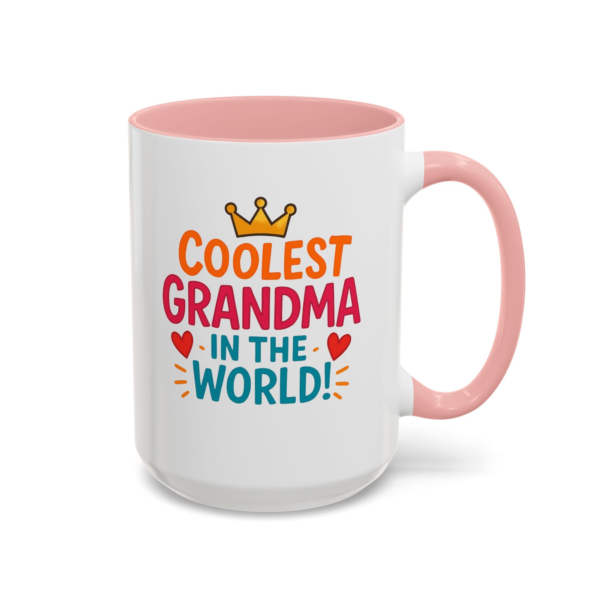 Coolest Grandma in the World Accent Coffee Mug — Fun Gift for Grandmother (11/15oz)