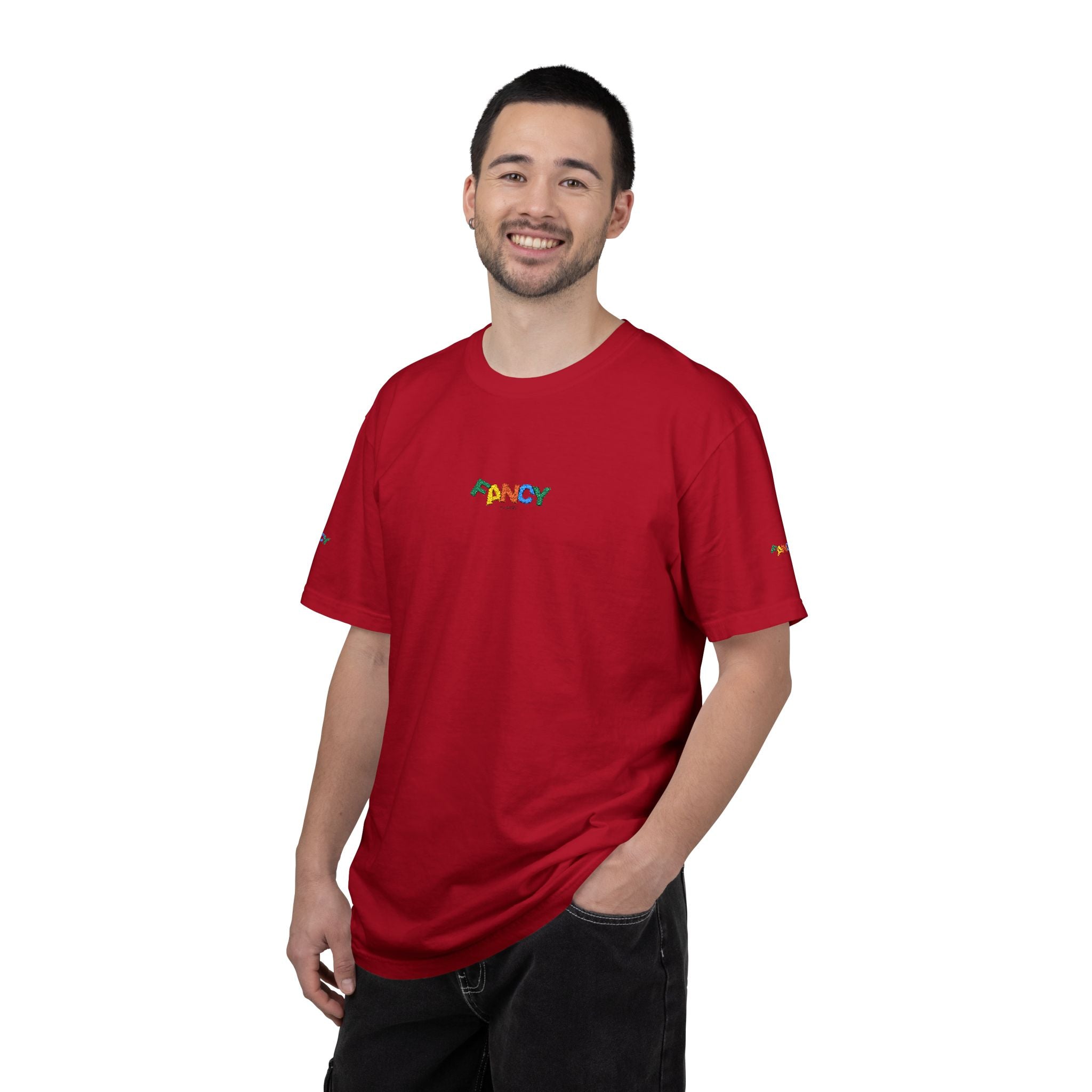 "Fancy" Colorful Logo T-Shirt — Small Chest & Sleeve Graphic