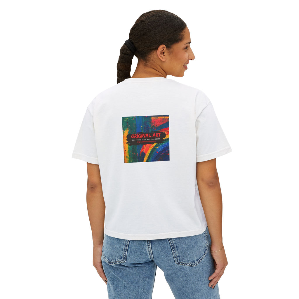 Teacher Boxy Tee - "I teach. My super power is multi-tasking; patience is a close second." | Original Art Back