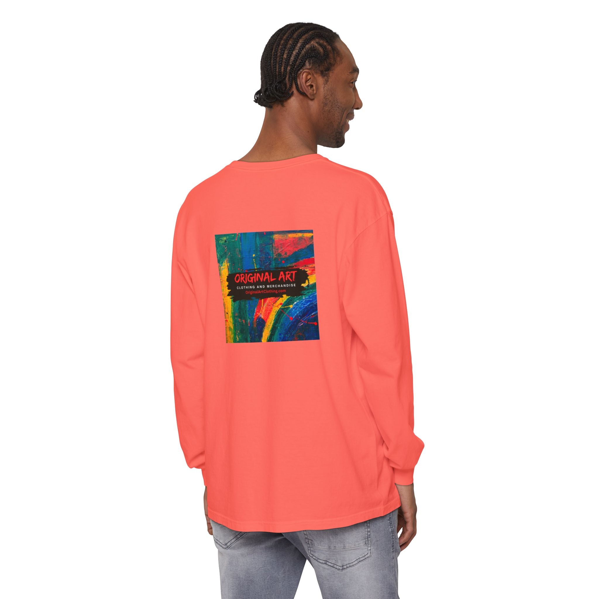 I Teach Long Sleeve T‑Shirt — “I make it make sense.” Teacher Tee with Colorful Original Art Back