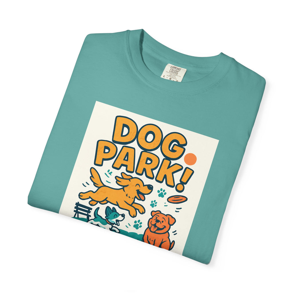 Playful Dog Park Unisex T-shirt, Dog Lover Gift, Pet Themed Apparel, Gift for Dog Owners, Fun Summer Tee