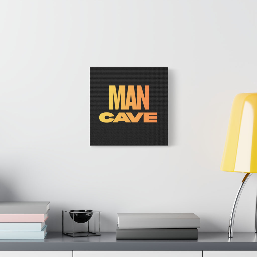 Man Cave Canvas Wall Art — Retro Gradient Typography