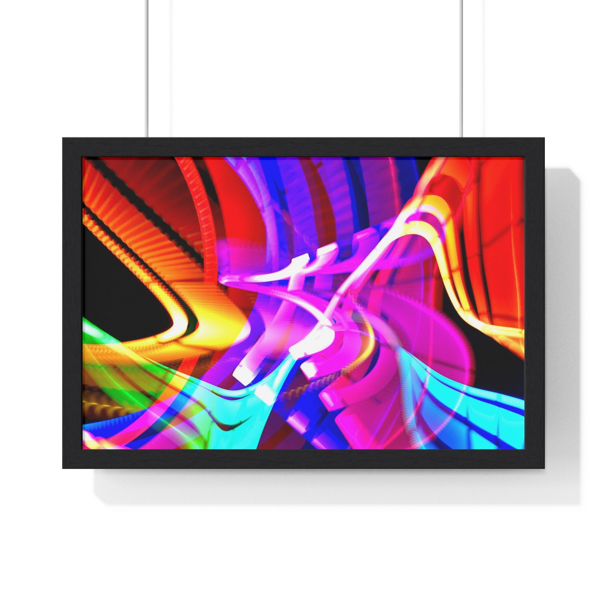 Original Light Painting Photograph Framed Colorful Wall Art
