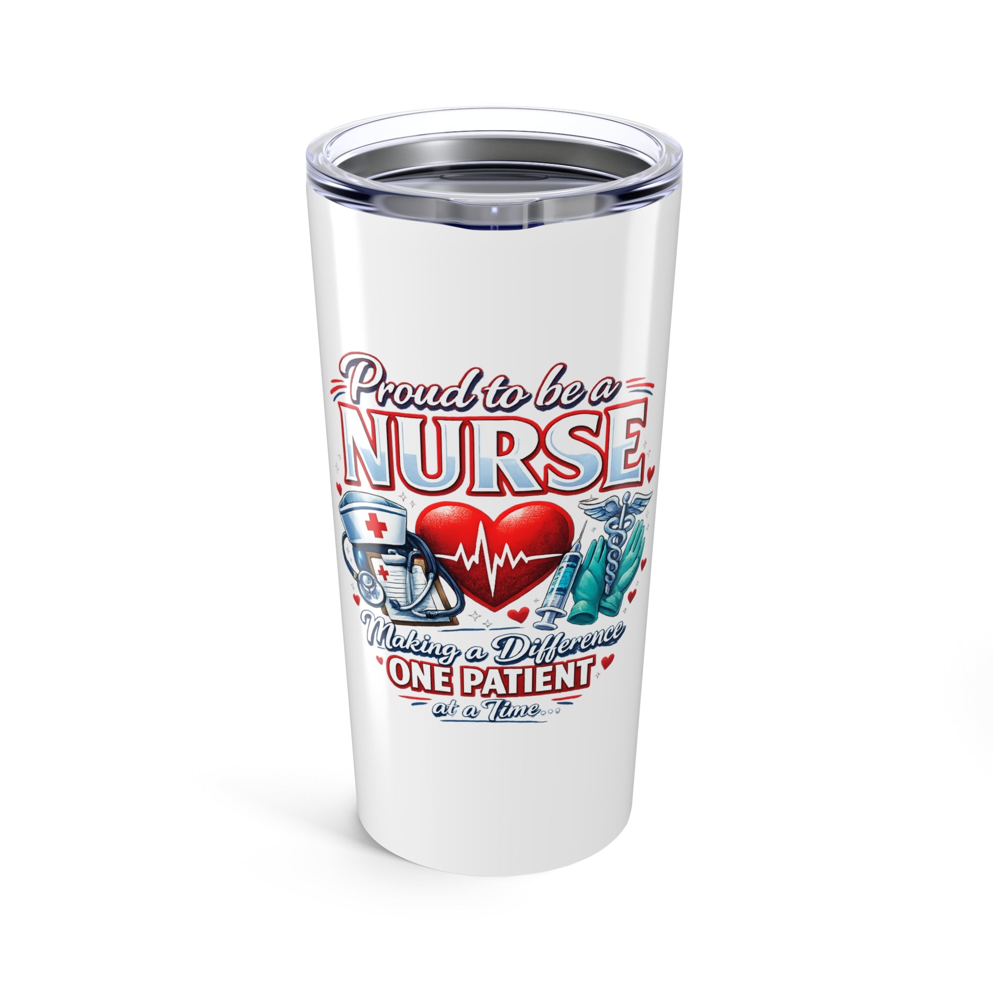 Nurse 20oz Tumbler – "Proud to Be a Nurse" Heartbeat Medical Travel Cup