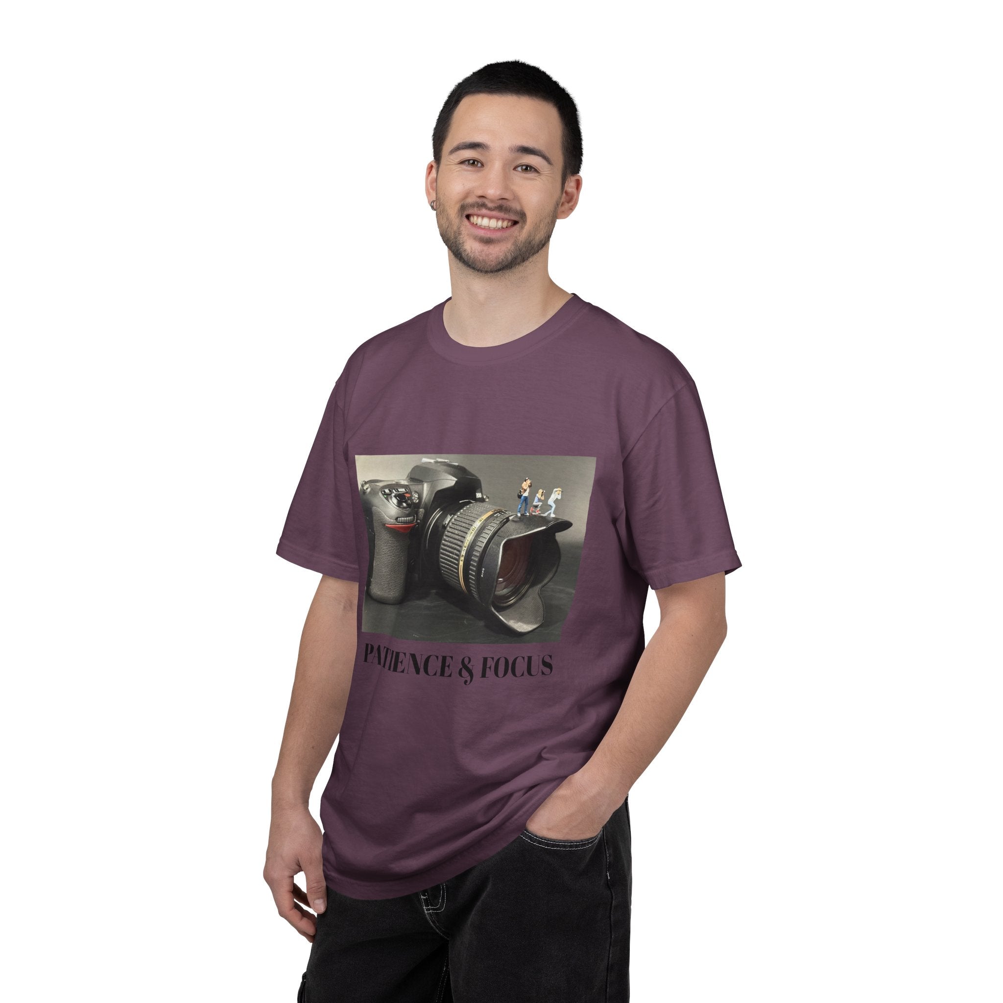 Patience & Focus Camera Tee — Photographer Inspirational Graphic T-Shirt