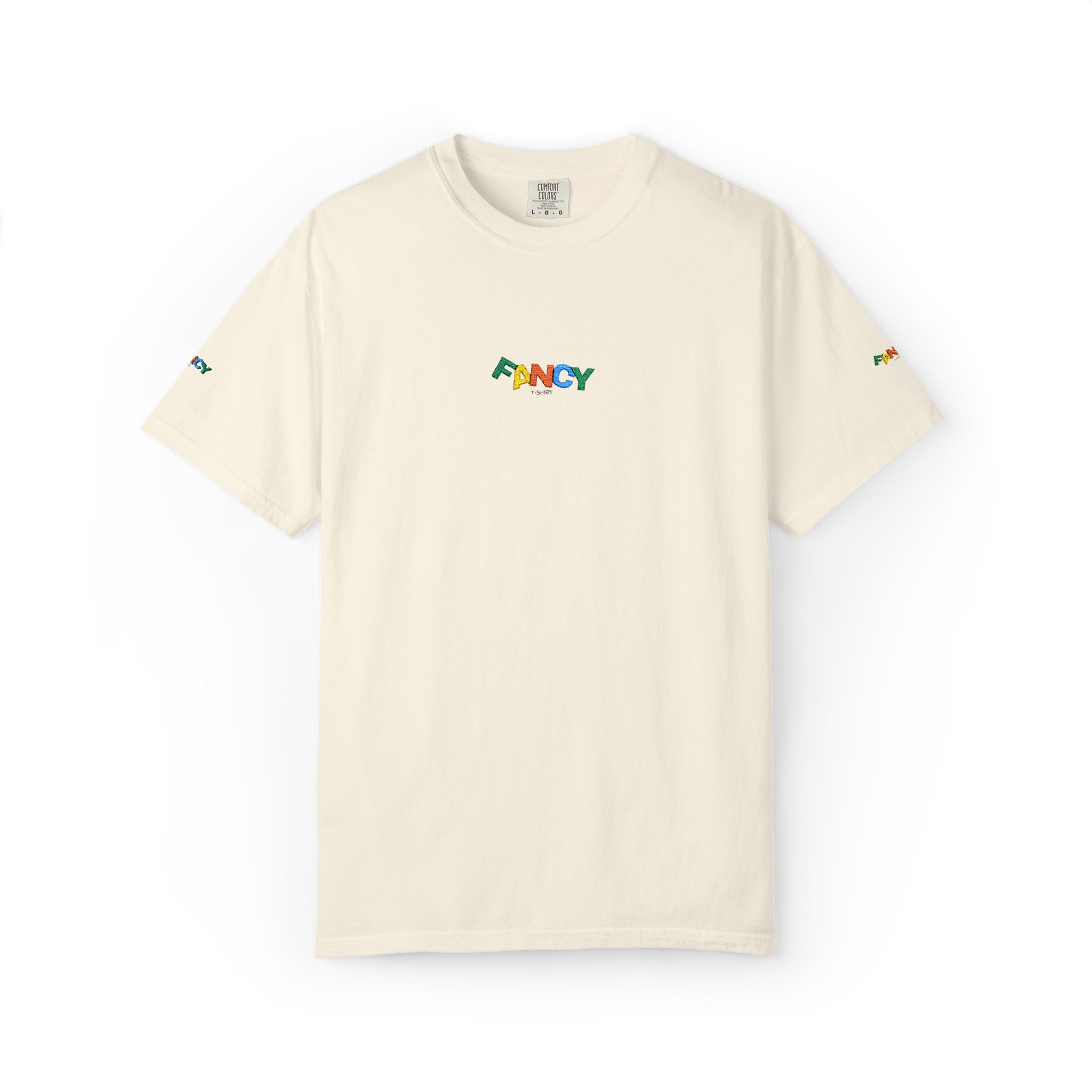 "Fancy" Colorful Logo T-Shirt — Small Chest & Sleeve Graphic