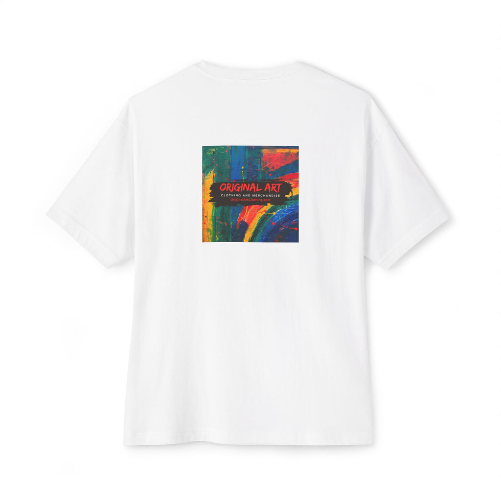 Teacher T‑Shirt — “I teach. It’s like directing a dramedy…” Oversized Boxy Tee with Colorful Back Art