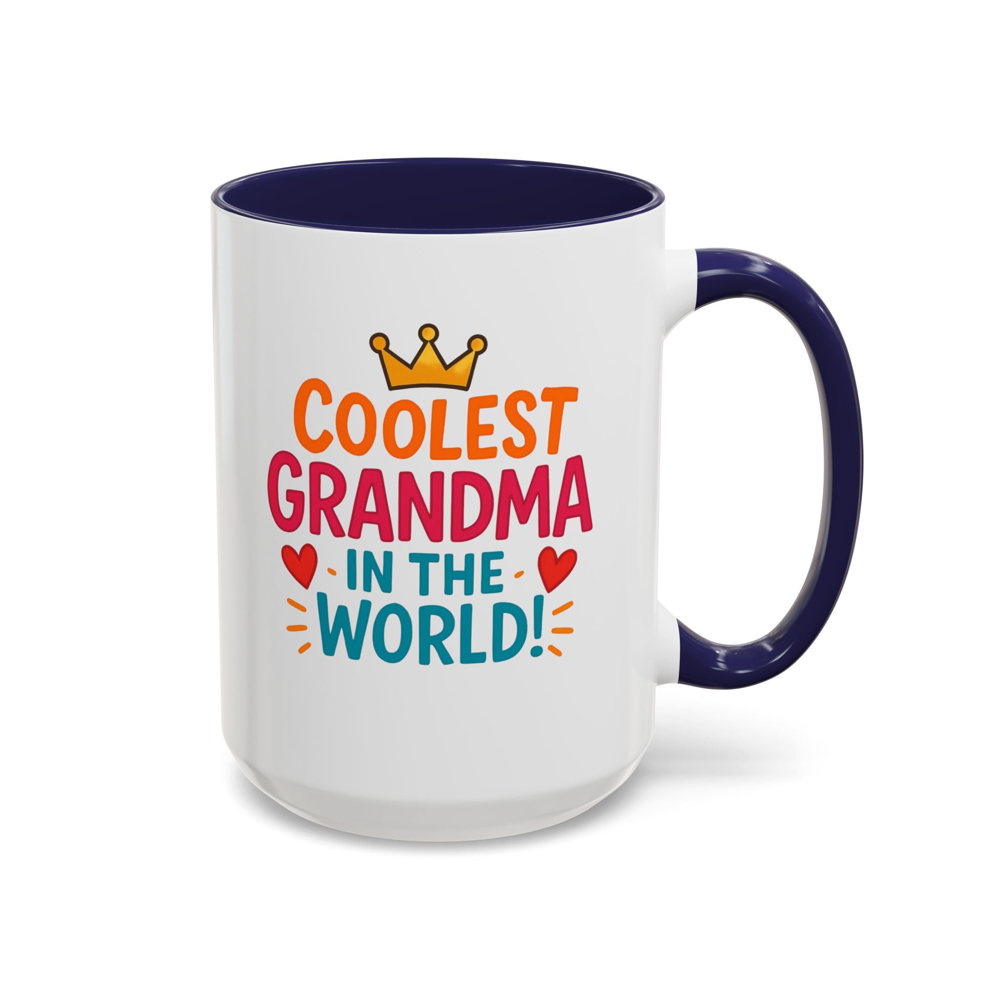 Coolest Grandma in the World Accent Coffee Mug — Fun Gift for Grandmother (11/15oz)