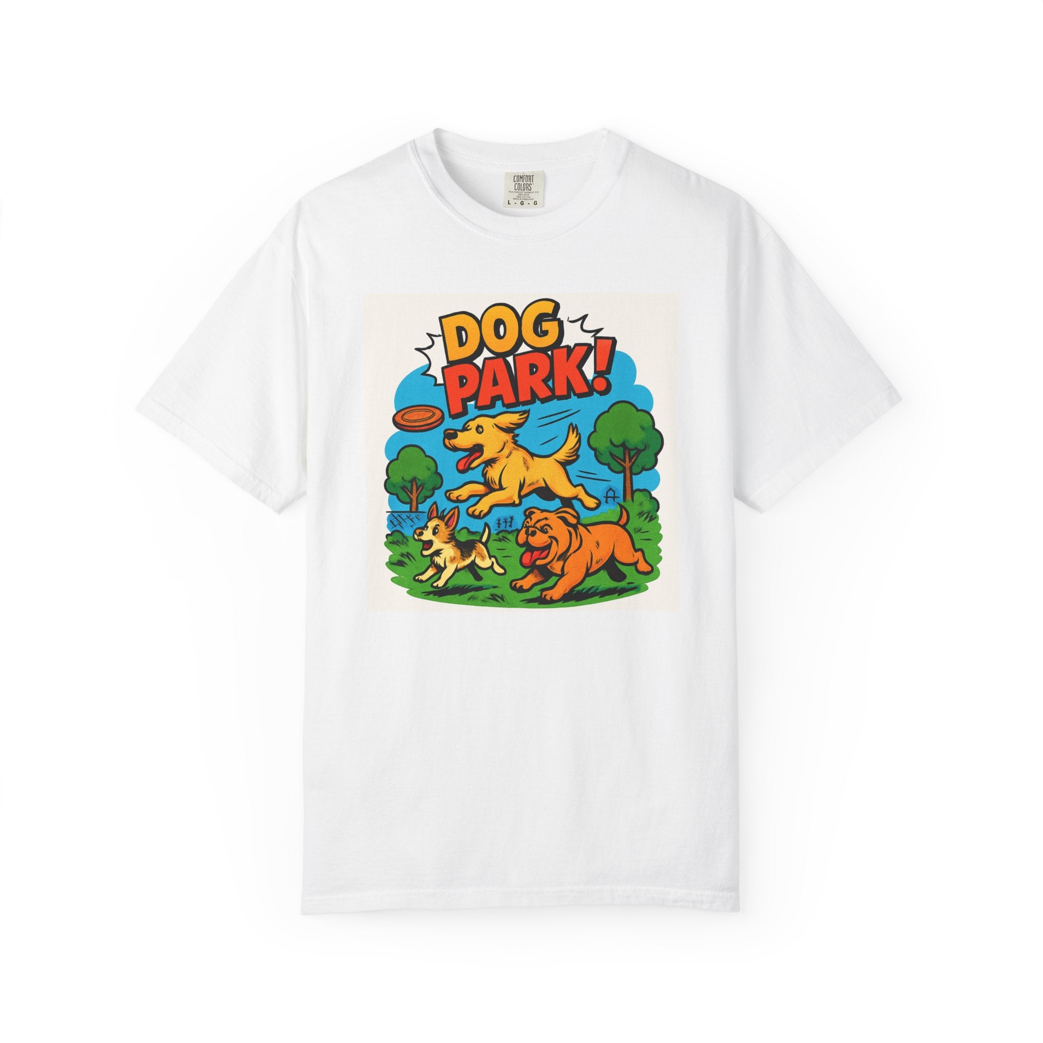 Playful Dog Park T-Shirt, Dog Lover Gift, Unisex Casual Wear, Pet Owner Apparel, Summer Outing Tee