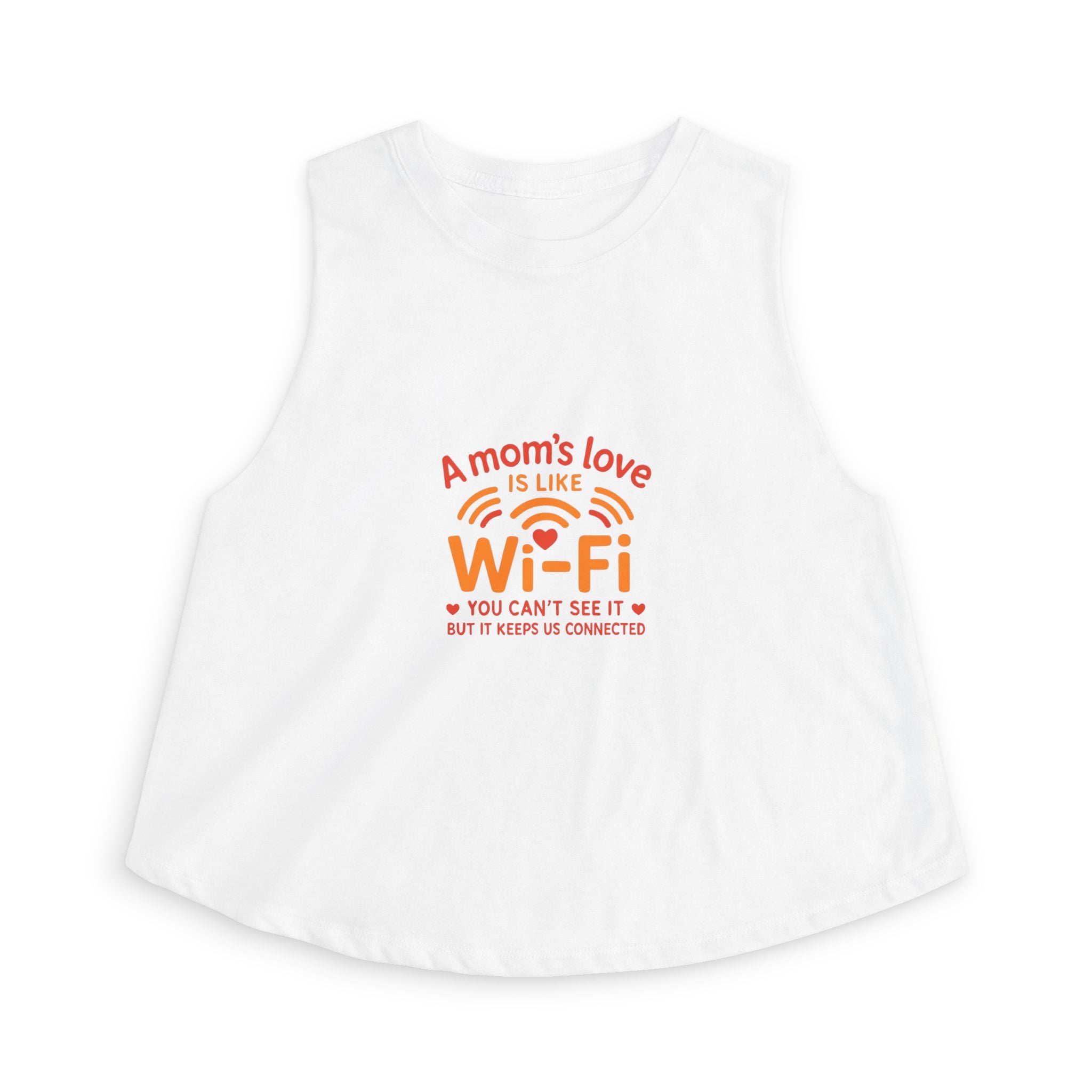 — "A Mom's Love Is Like Wi‑Fi" Mothers Day Graphic Tank Crop Top