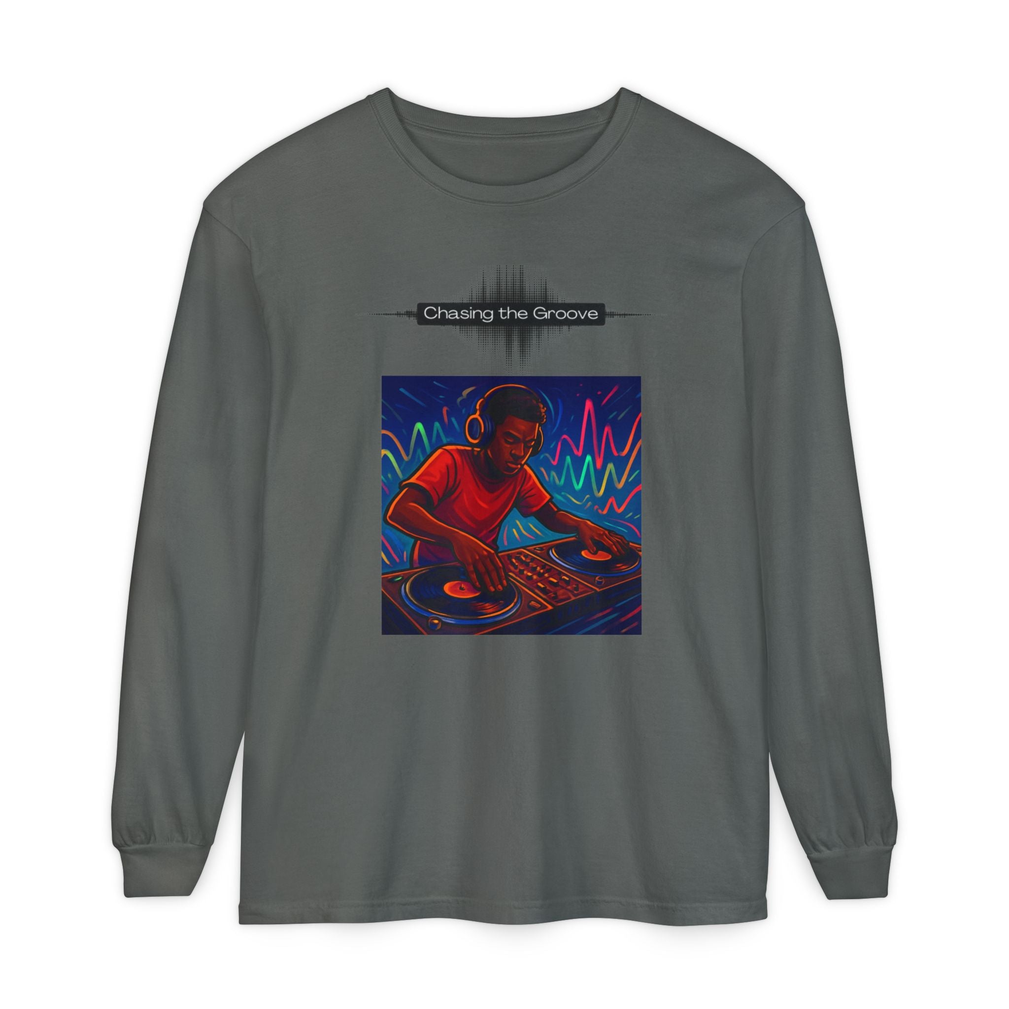 "Chasing the Groove" Long Sleve T-Shirt  Minimal Front + Original Art Back