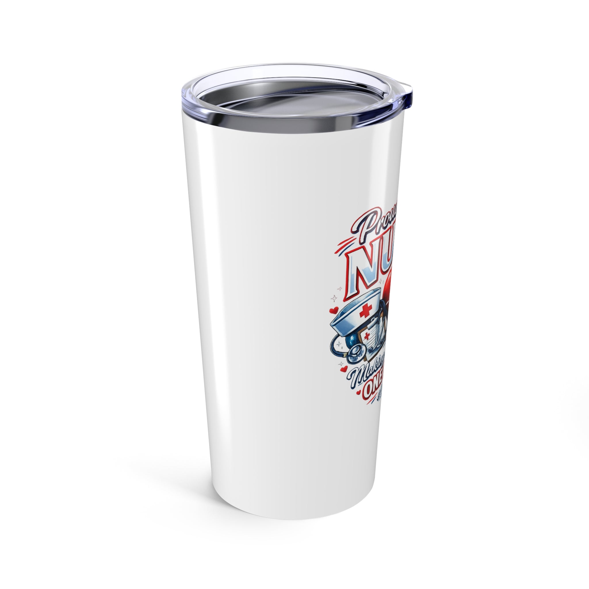 Nurse 20oz Tumbler – "Proud to Be a Nurse" Heartbeat Medical Travel Cup
