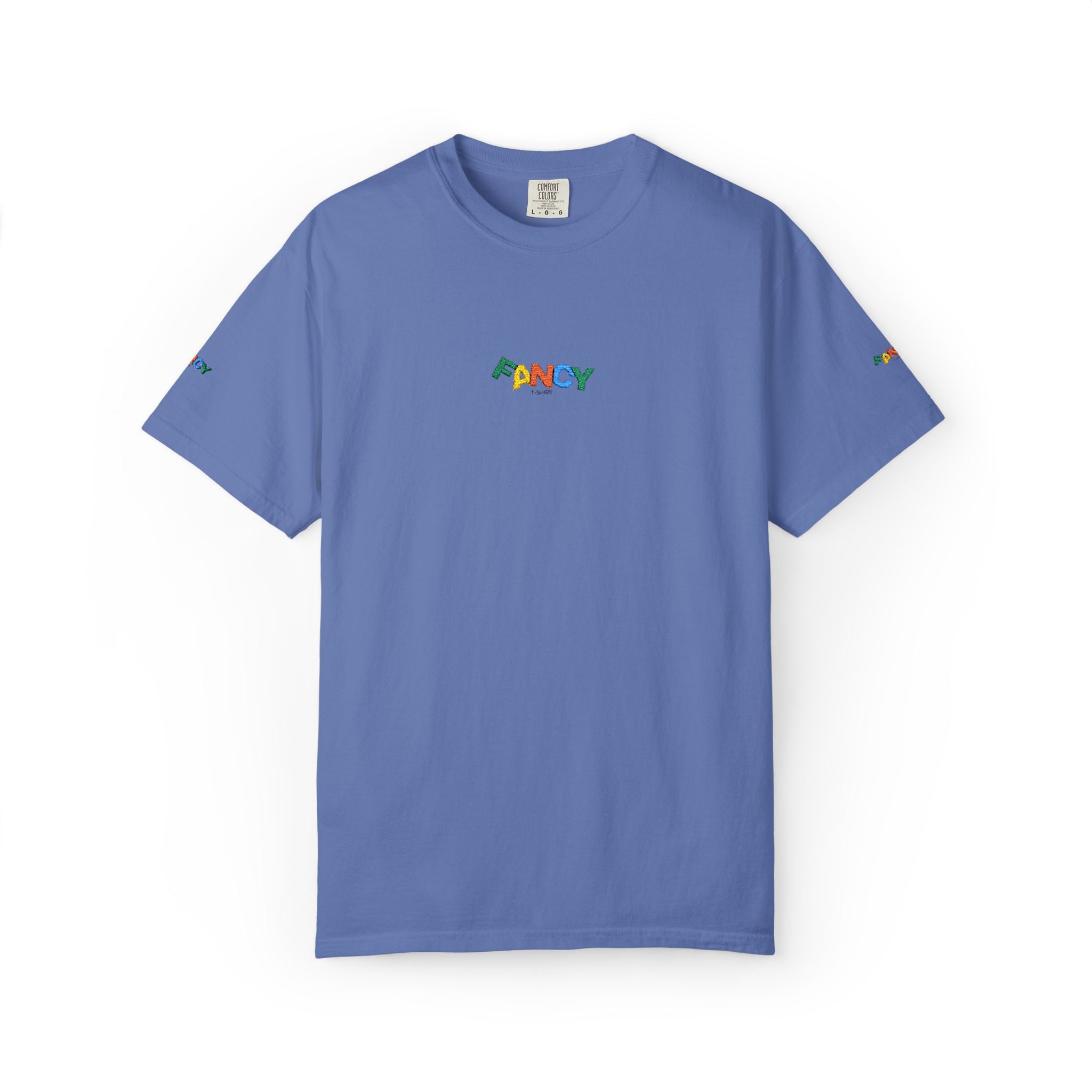 "Fancy" Colorful Logo T-Shirt — Small Chest & Sleeve Graphic