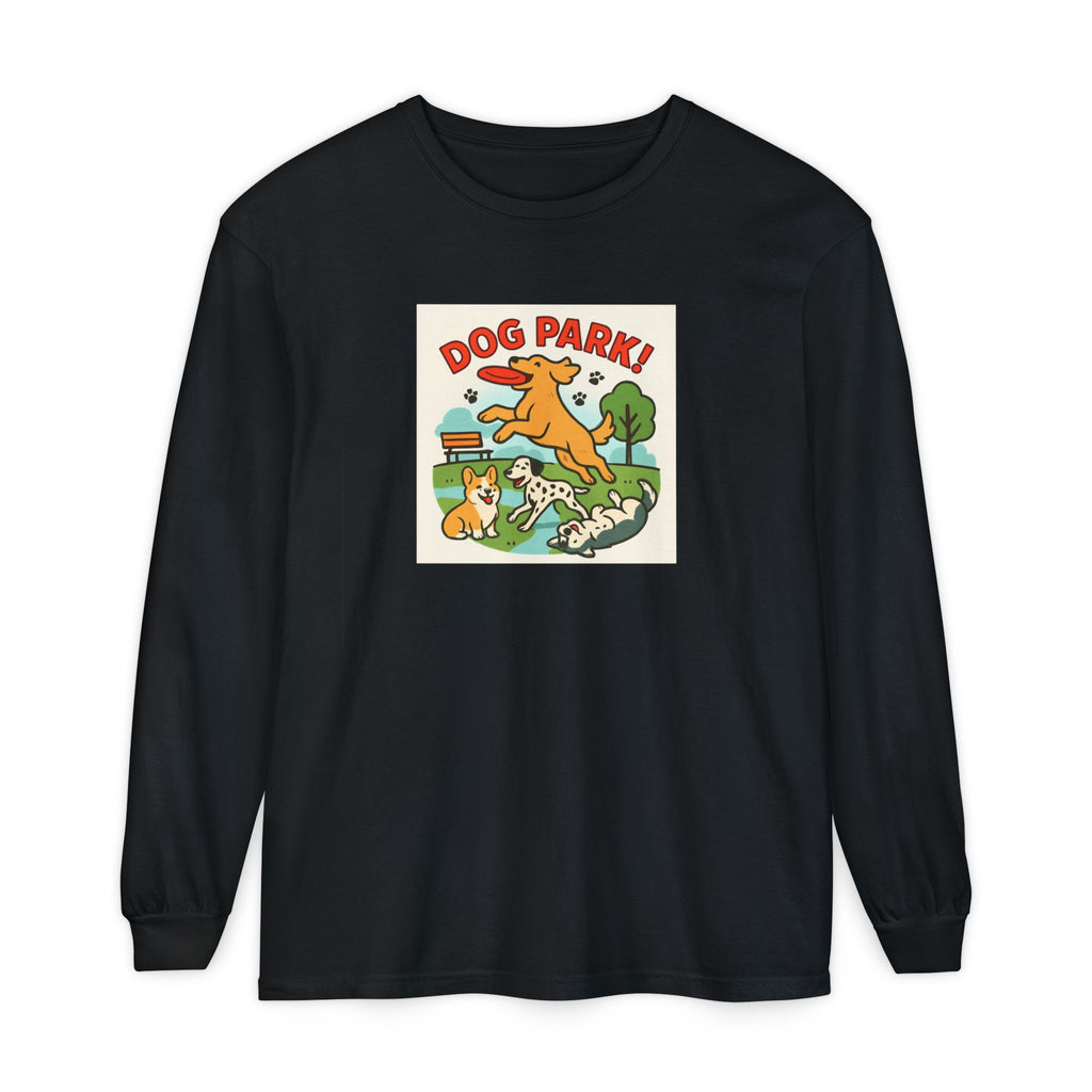 Dog Park Unisex Garment-dyed Long Sleeve T-Shirt
