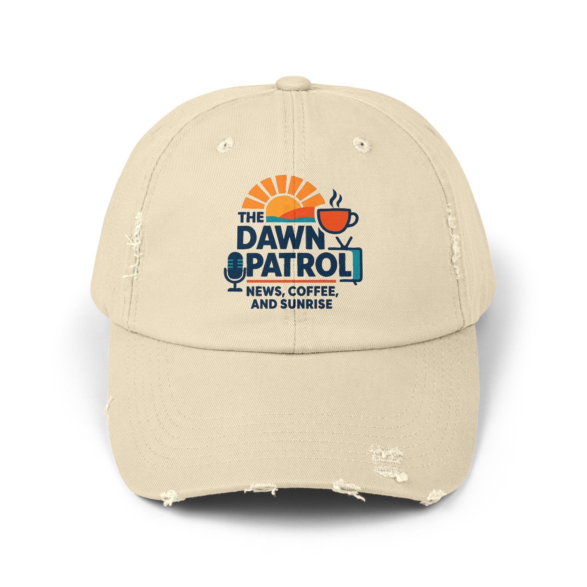 Dawn Patrol Distressed Cap - 'News, Coffee, and Sunrise' Vintage Baseball Hat