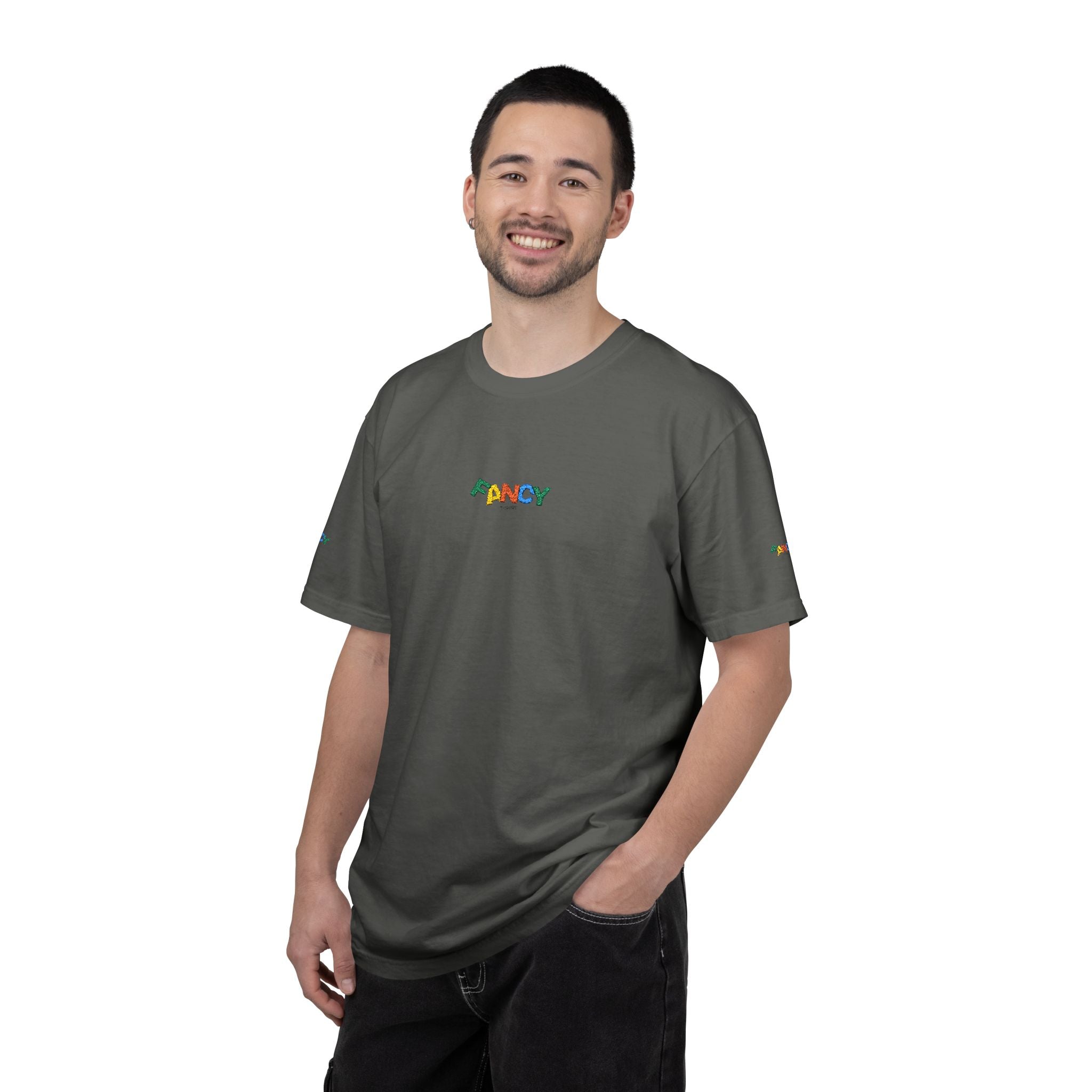 "Fancy" Colorful Logo T-Shirt — Small Chest & Sleeve Graphic