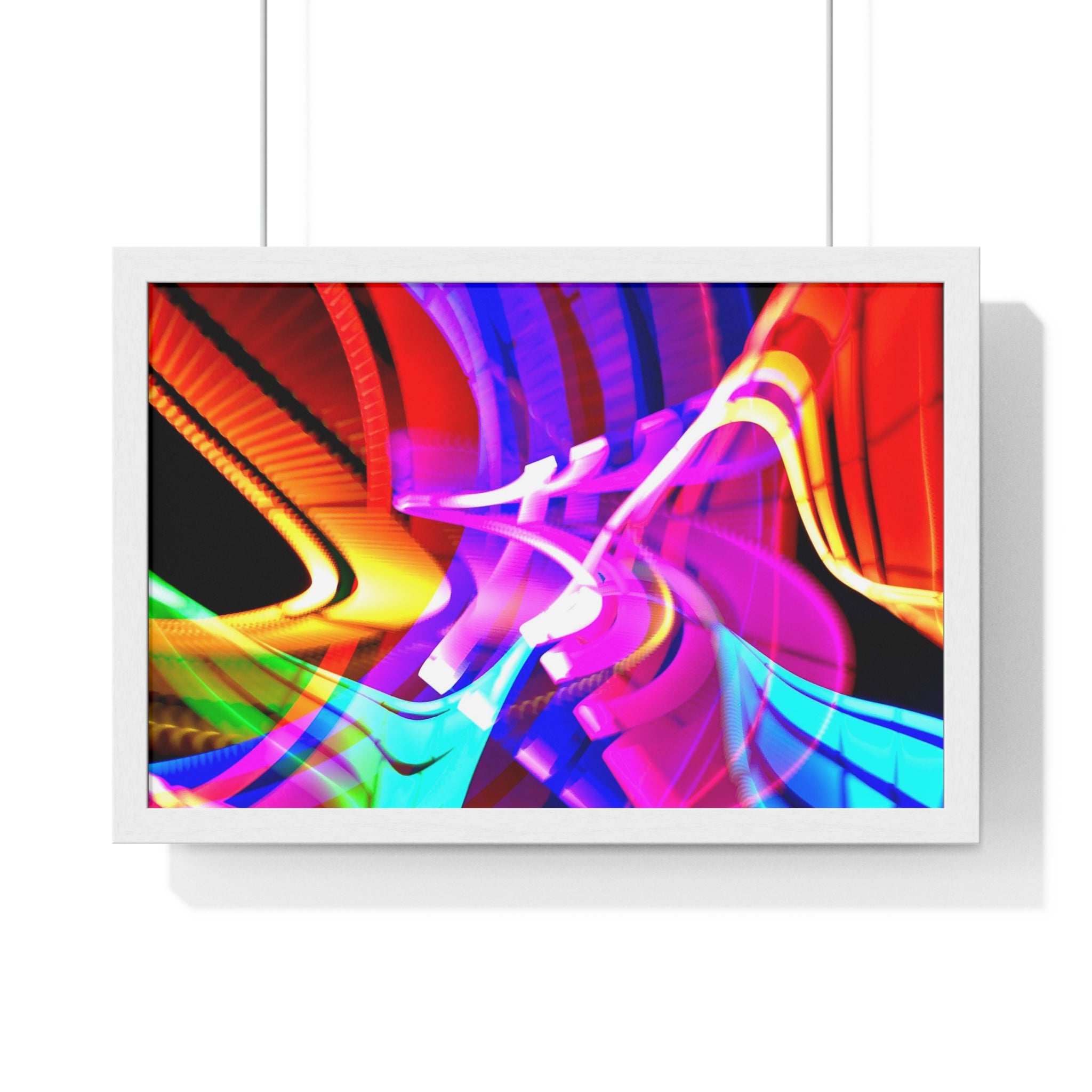 Original Light Painting Photograph Framed Colorful Wall Art