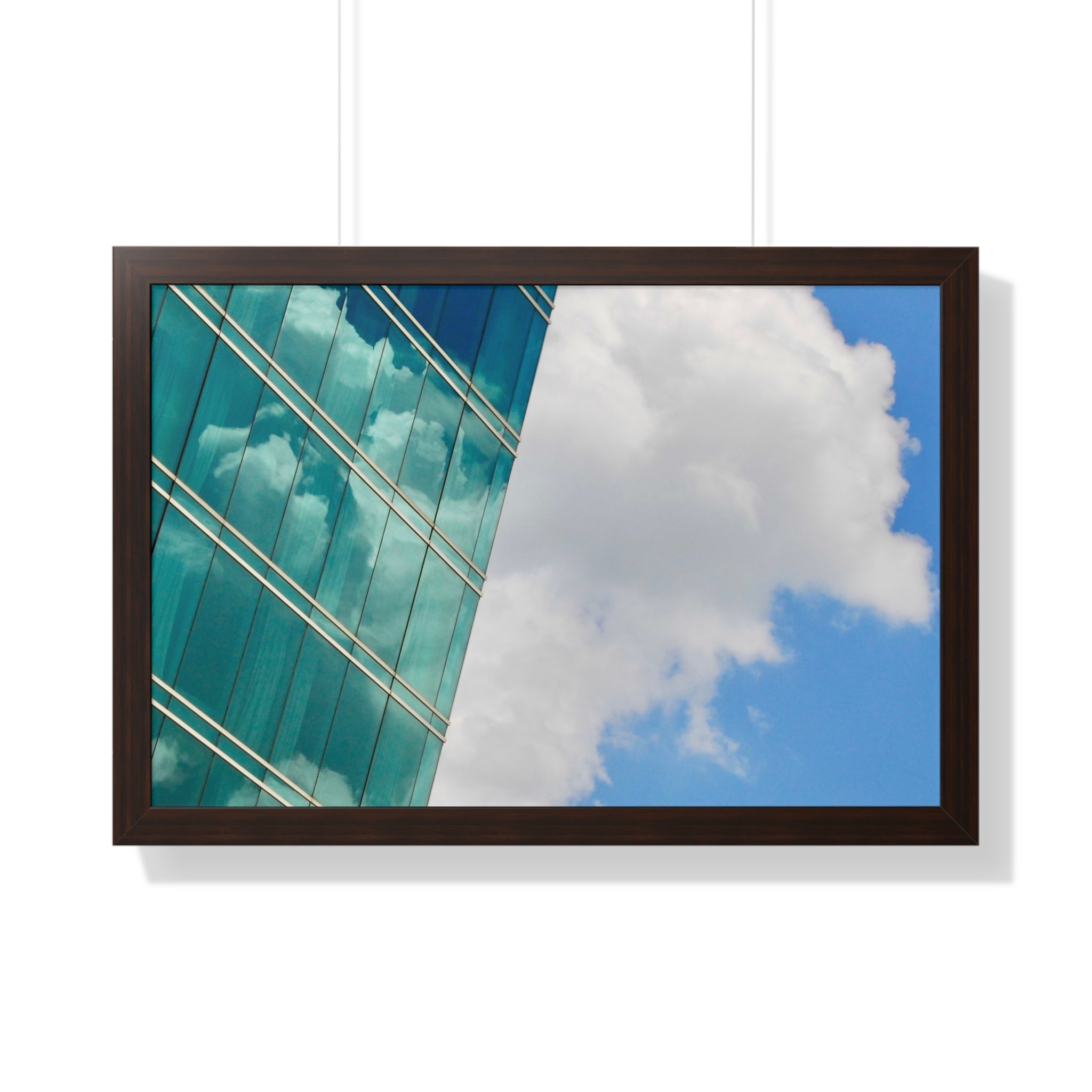 Modern City Reflection & Cloudscape Framed Wall Art