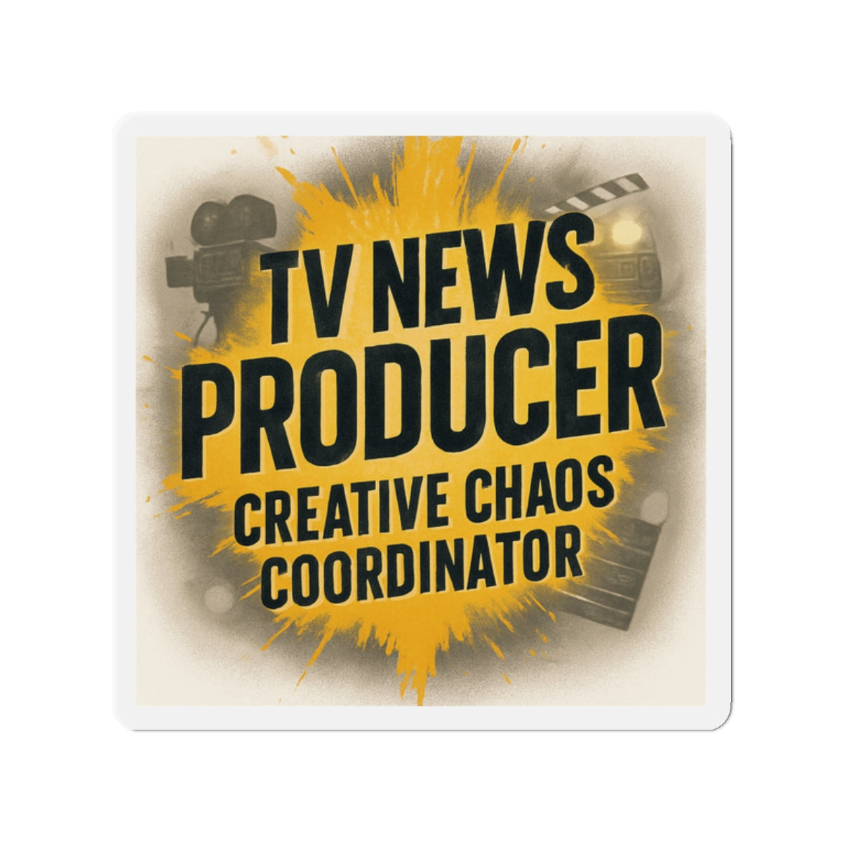 TV News Producer Die-Cut Magnet, Creative Chaos Coordinator Gift, Office Decor for Journalists, Fun Fridge Magnet, Unique Magnet