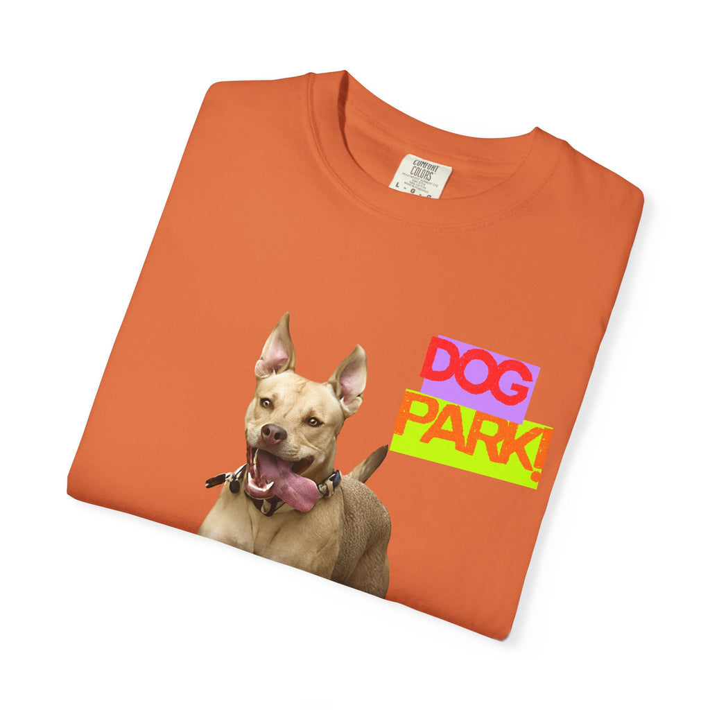 Dog Park Unisex Garment-Dyed T-shirt, Pet Lover Gift, Casual Wear, Summer Fashion, Dog Owner Apparel