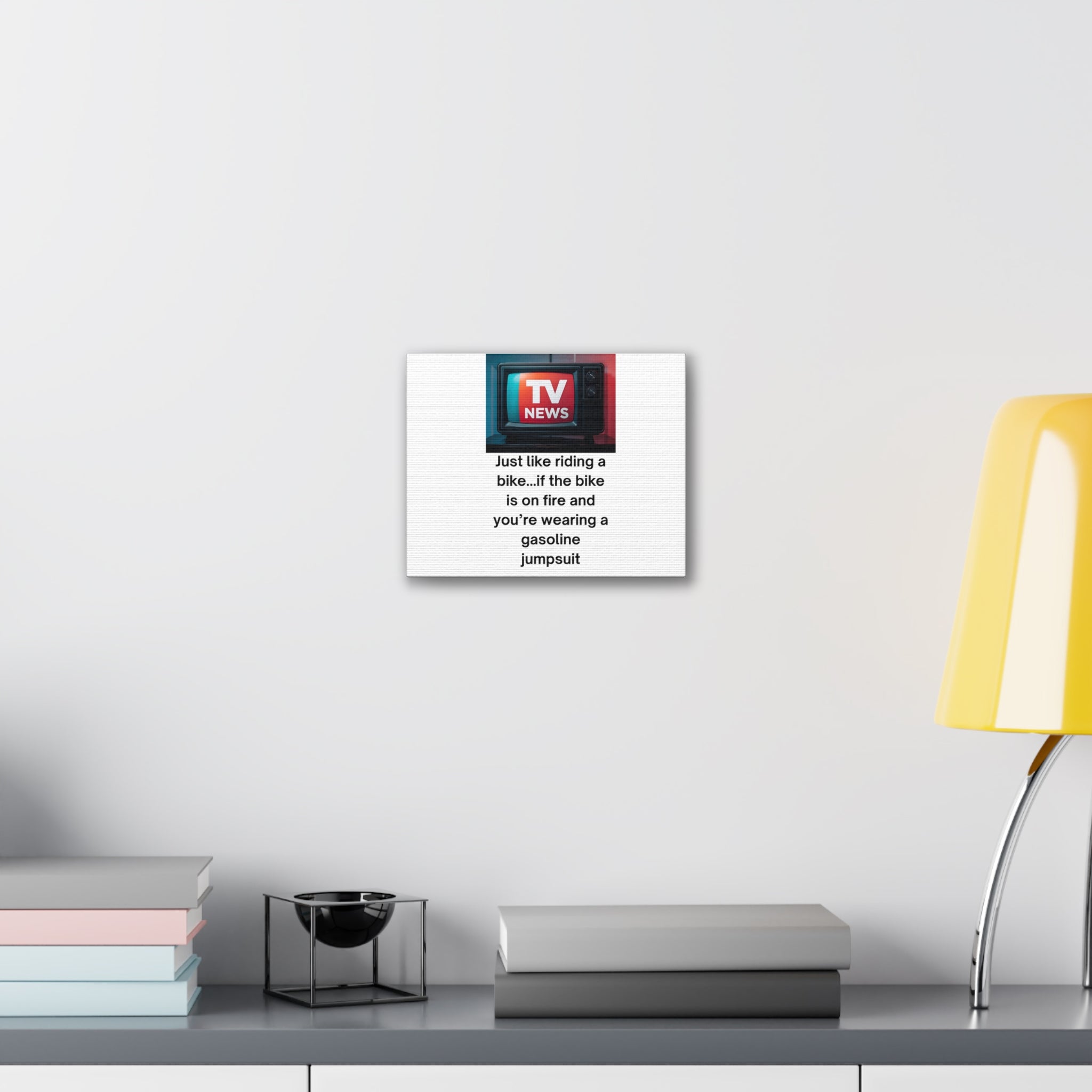 TV News Humor Canvas Wall Art,  Gift for News Lovers, Unique Quote Artwork