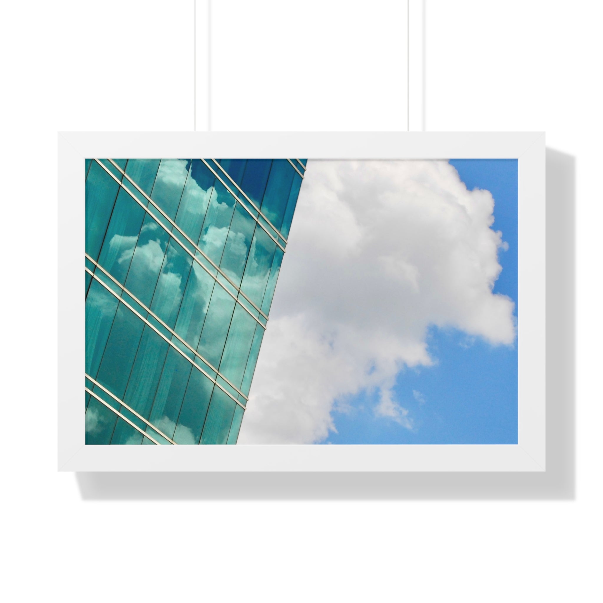 Modern City Reflection & Cloudscape Framed Wall Art