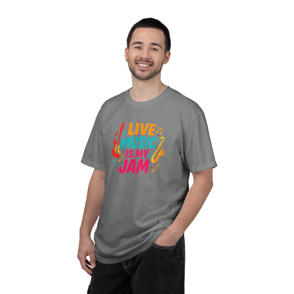 Live Music Is My Jam T-Shirt — Colorful Guitar Music Tee