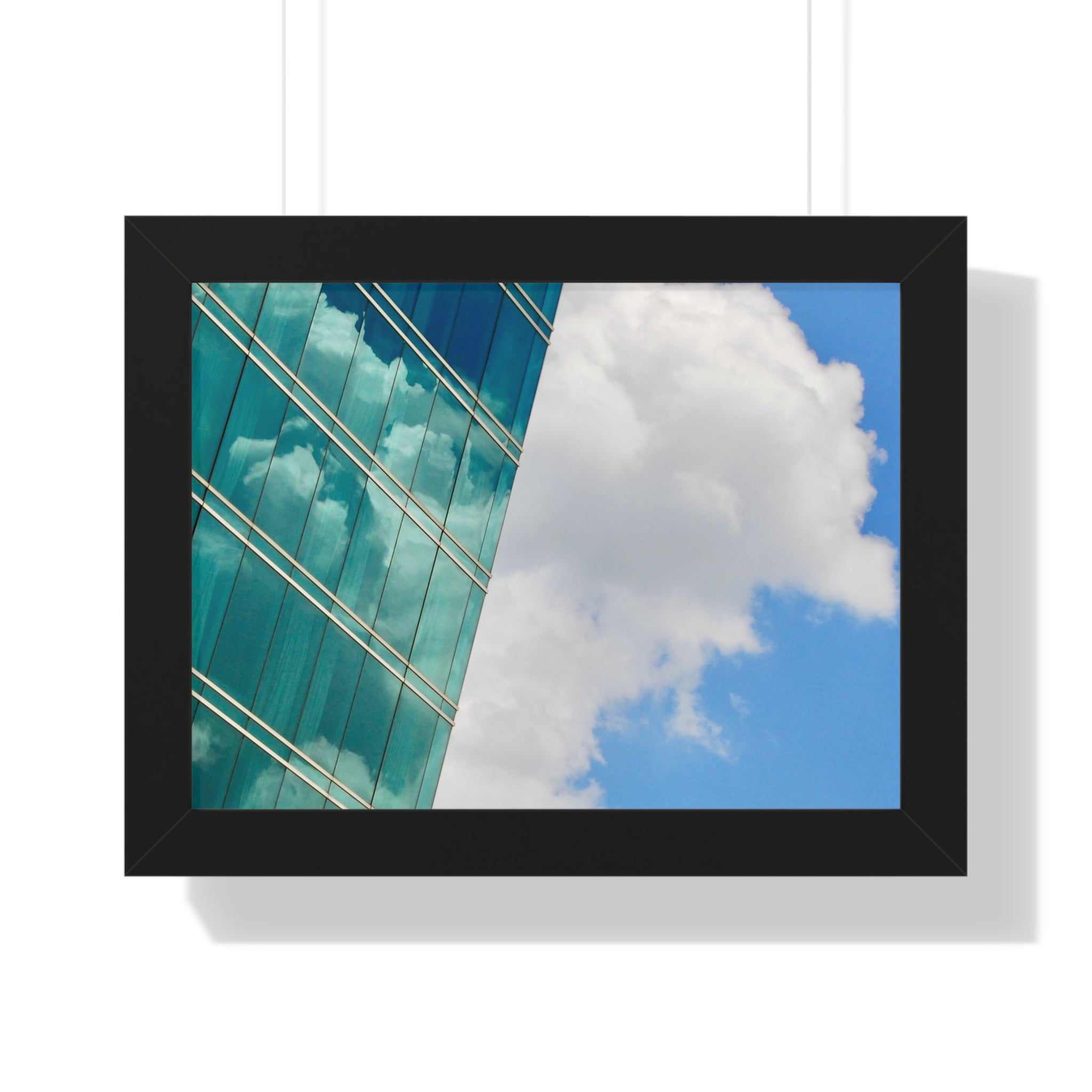Modern City Reflection & Cloudscape Framed Wall Art