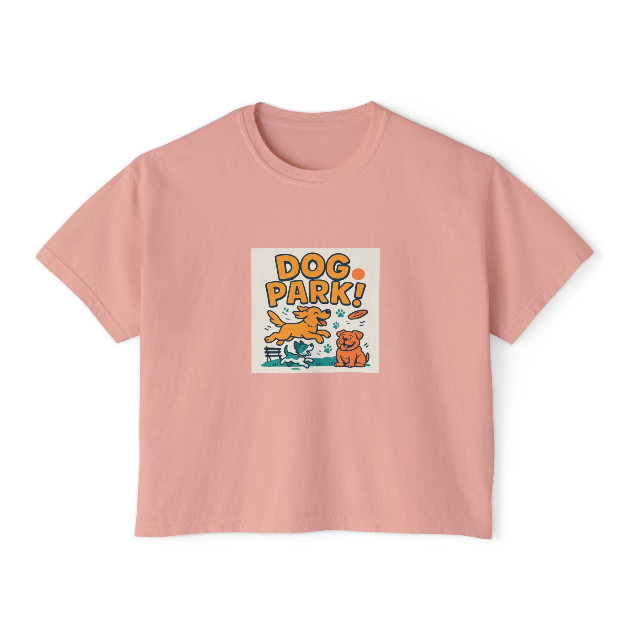 Dog Park Women's Boxy Tee, Cute Pet Lover Shirt, Casual Dog Mom Top, Gift for Dog Lovers, Summer Dog Apparel